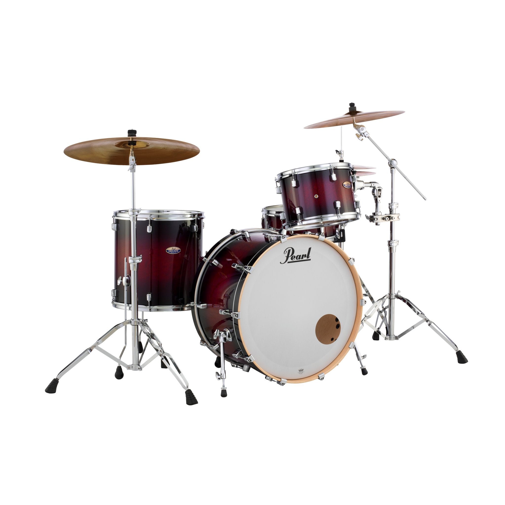 Pearl Decade Maple 3-piece Drum Set Shell Pack - 24" Bass Drum - Gloss Deep Red Burst - Image 1