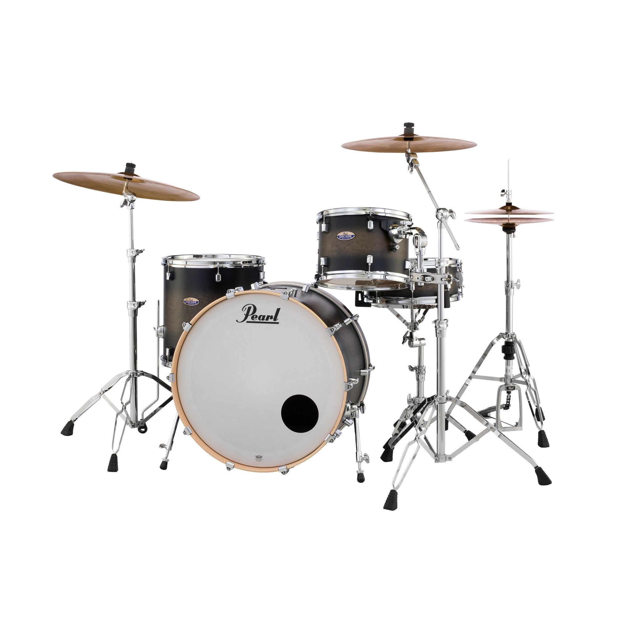 Pearl Decade Maple 3-piece Drum Set Shell Pack - 24" Bass Drum - Satin Black Burst - Image 3