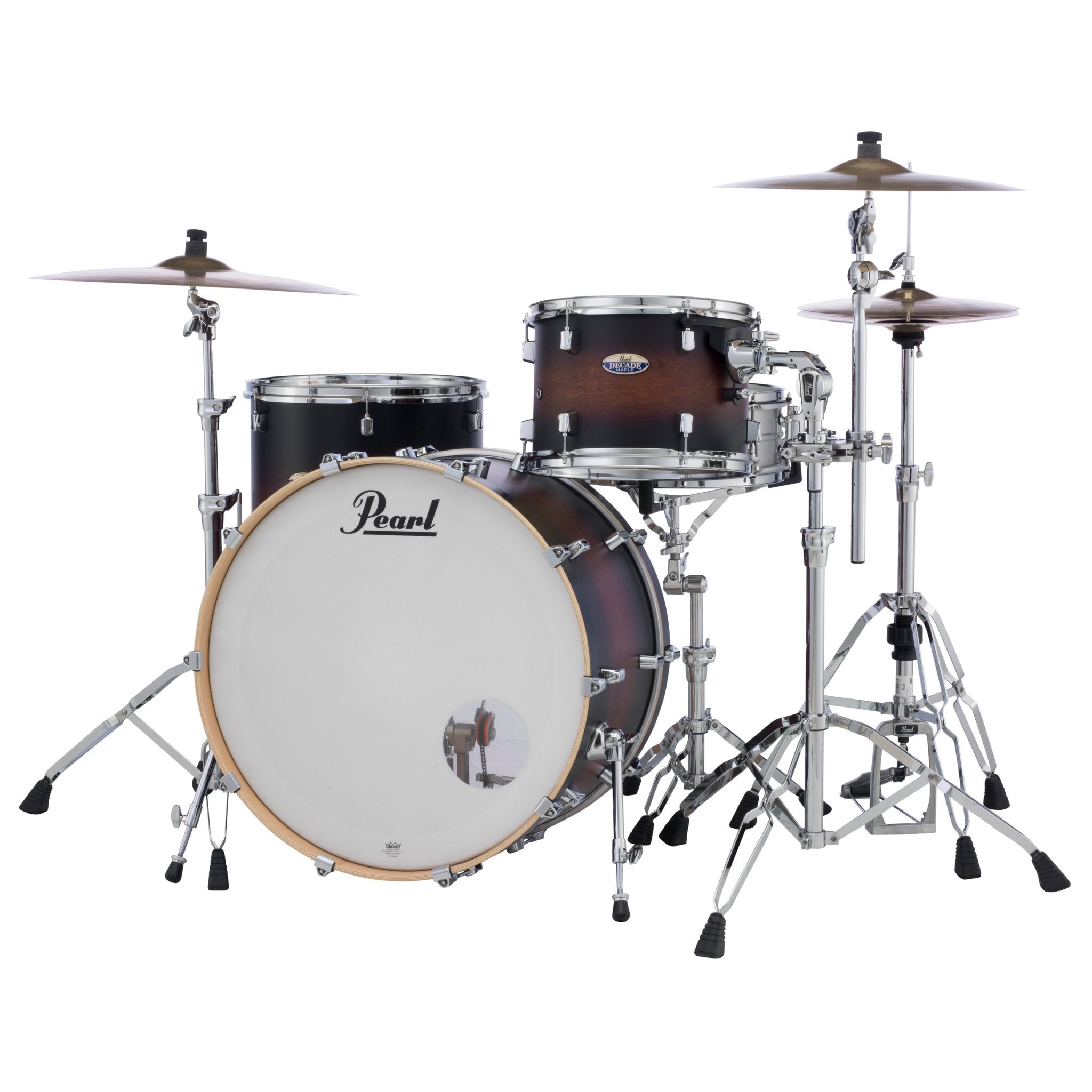Pearl Decade Maple 3-piece Drum Set Shell Pack - 24" Bass Drum - Satin Brown Burst - Image 4