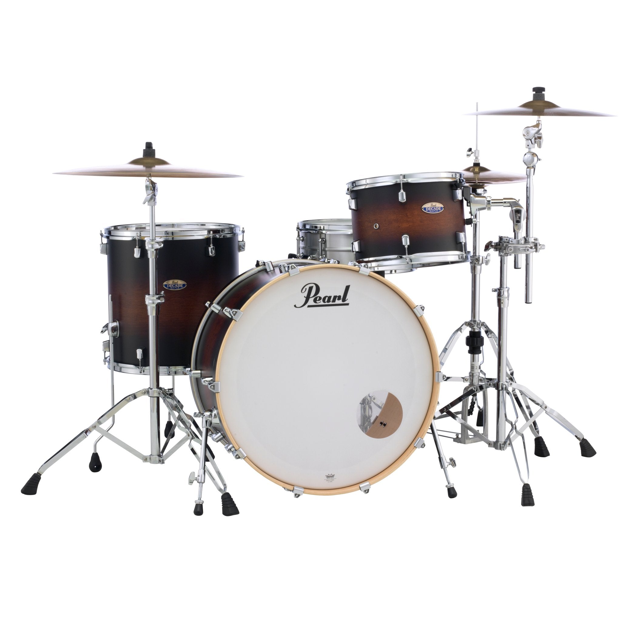 Pearl Decade Maple 3-piece Drum Set Shell Pack - 24" Bass Drum - Satin Brown Burst - Image 1