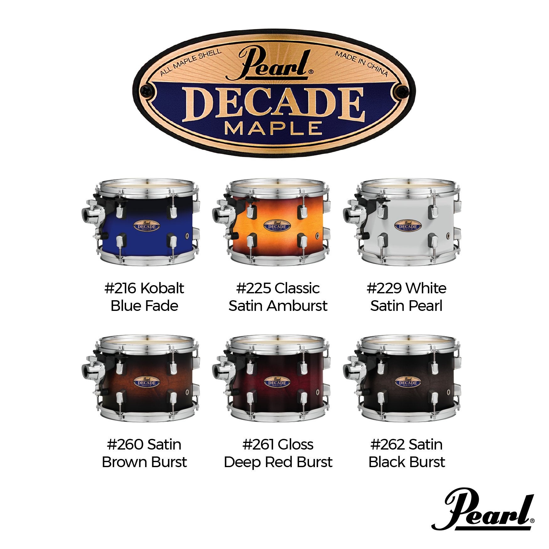 Pearl Decade Maple 3-piece Drum Set Shell Pack - 24" Bass Drum - White Satin Pearl - Image 10