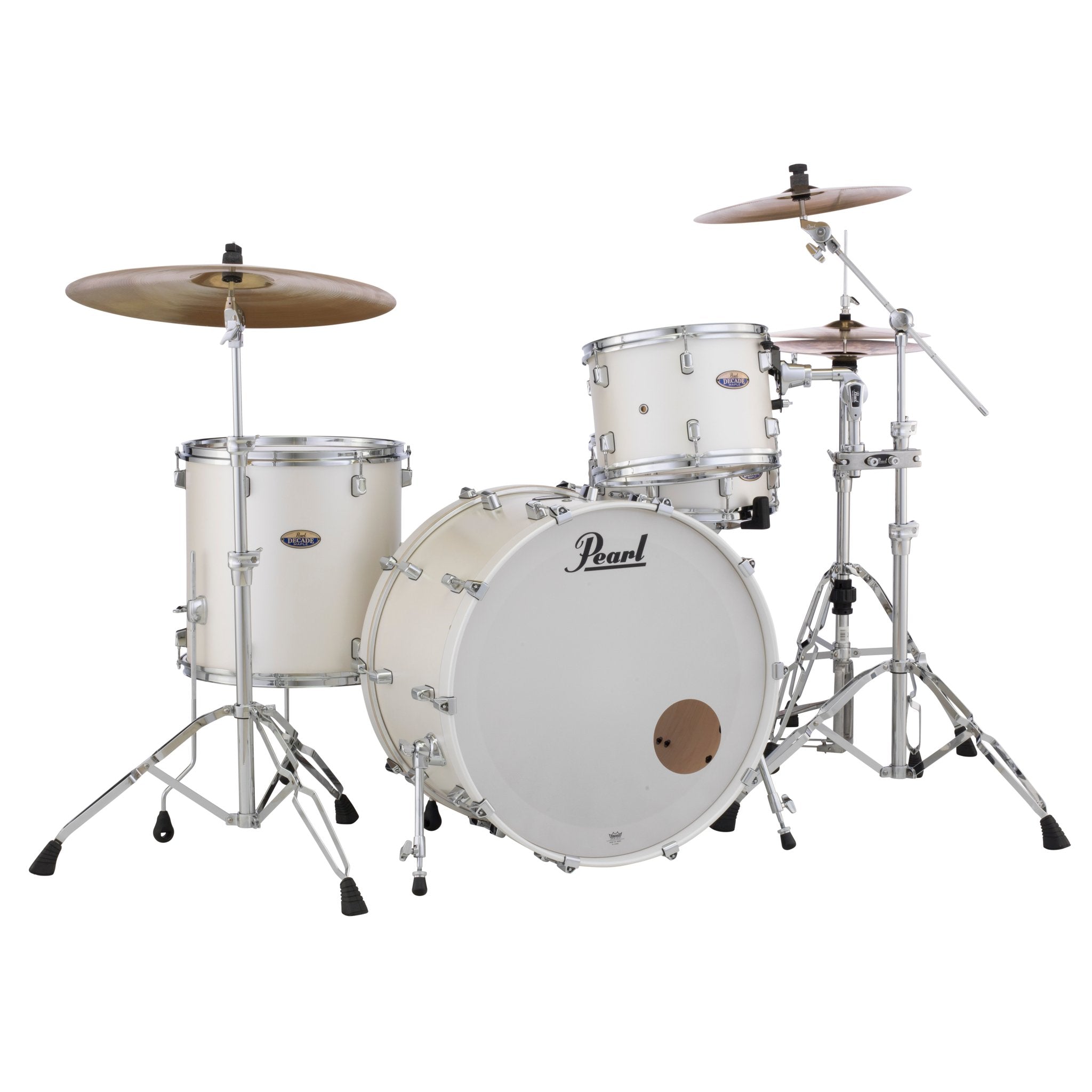 Pearl Decade Maple 3-piece Drum Set Shell Pack - 24" Bass Drum - White Satin Pearl - Image 1