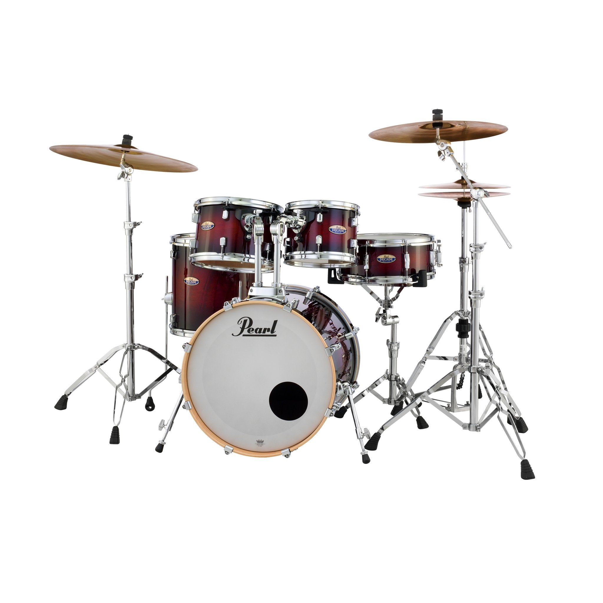 Pearl Decade Maple 5-piece Drum Set Shell Pack - 20" Bass Drum - Gloss Deep Red Burst - Image 3