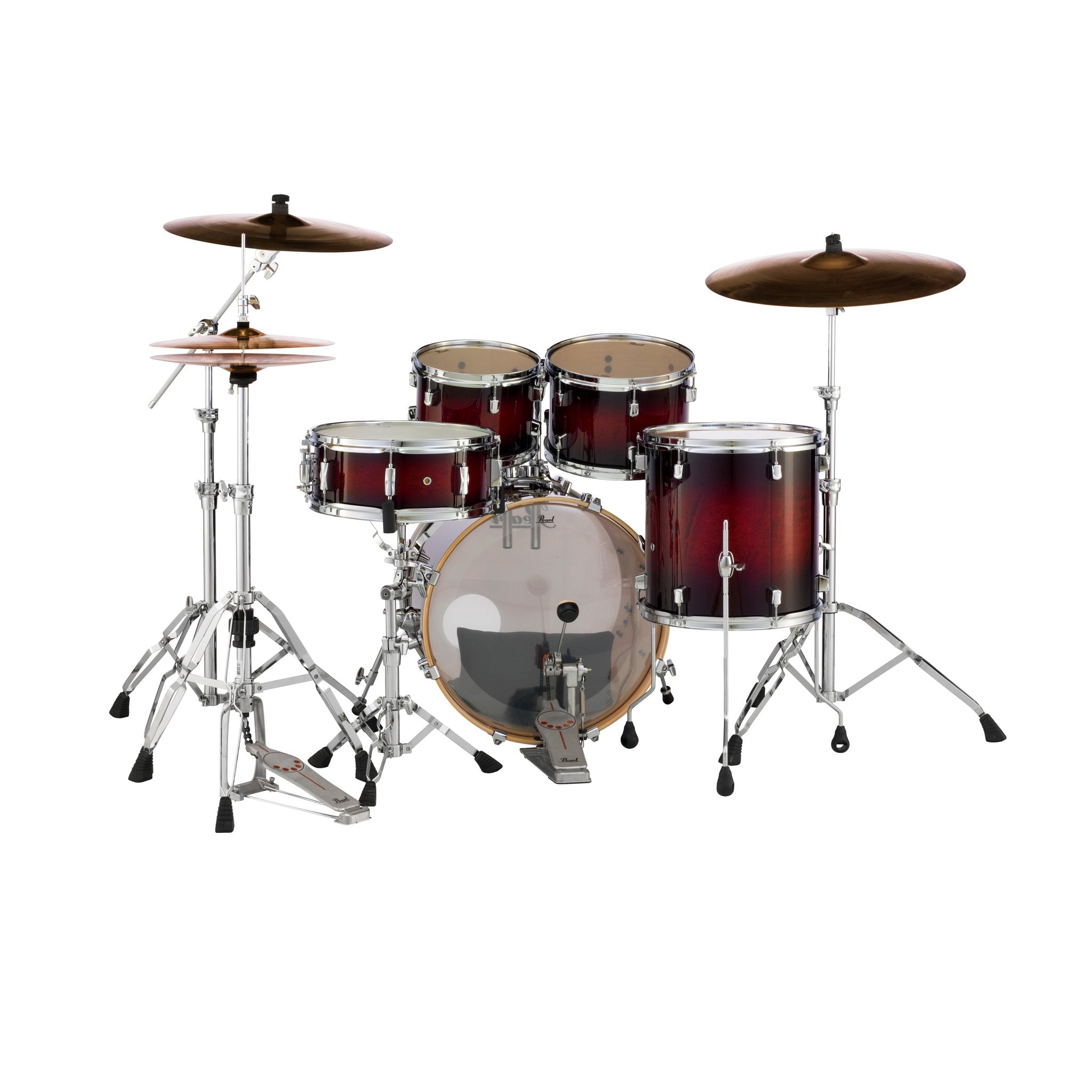Pearl Decade Maple 5-piece Drum Set Shell Pack - 20" Bass Drum - Gloss Deep Red Burst - Image 4