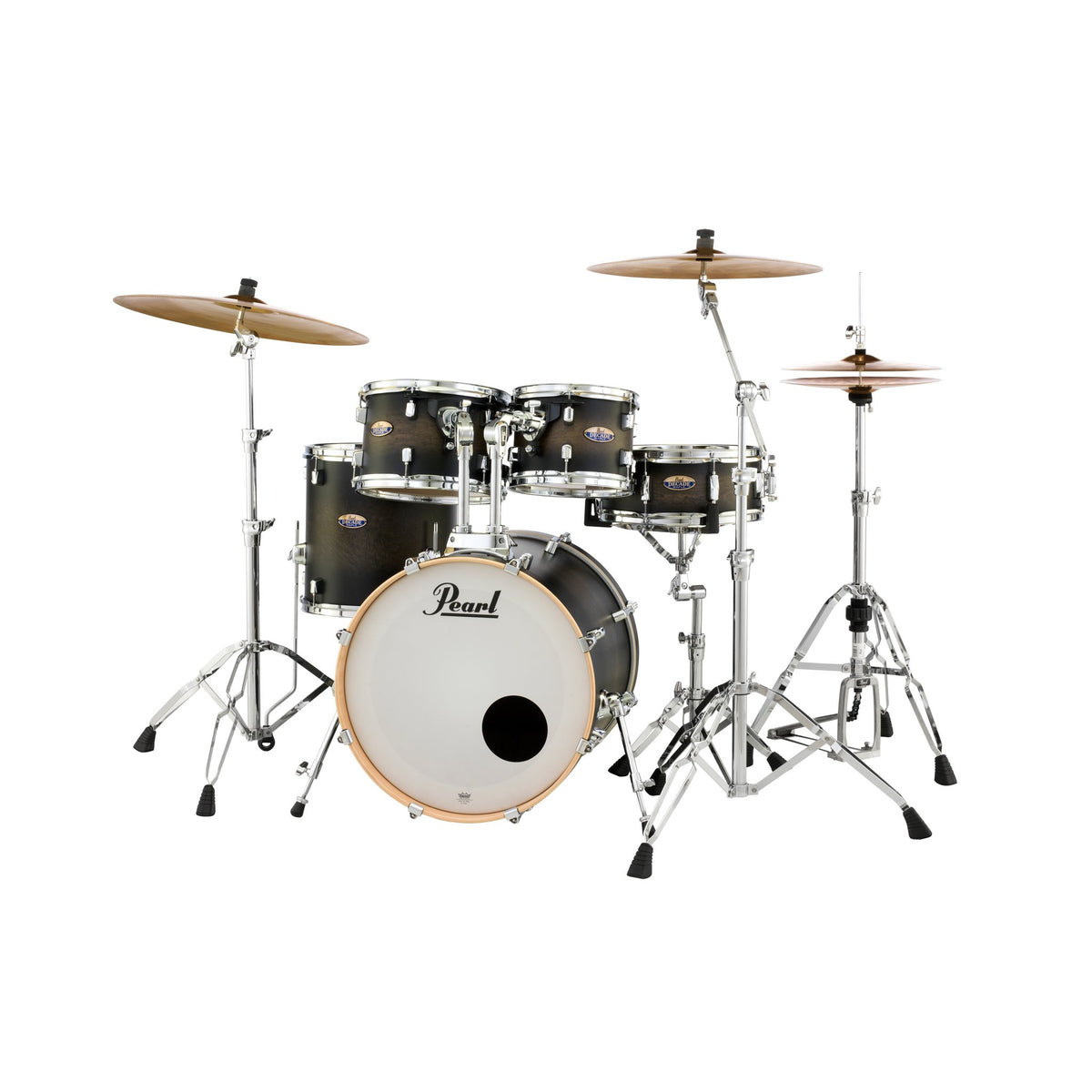 Pearl Decade Maple 5-piece Drum Set Shell Pack - 20" Bass Drum - Satin Blackburst - Image 3