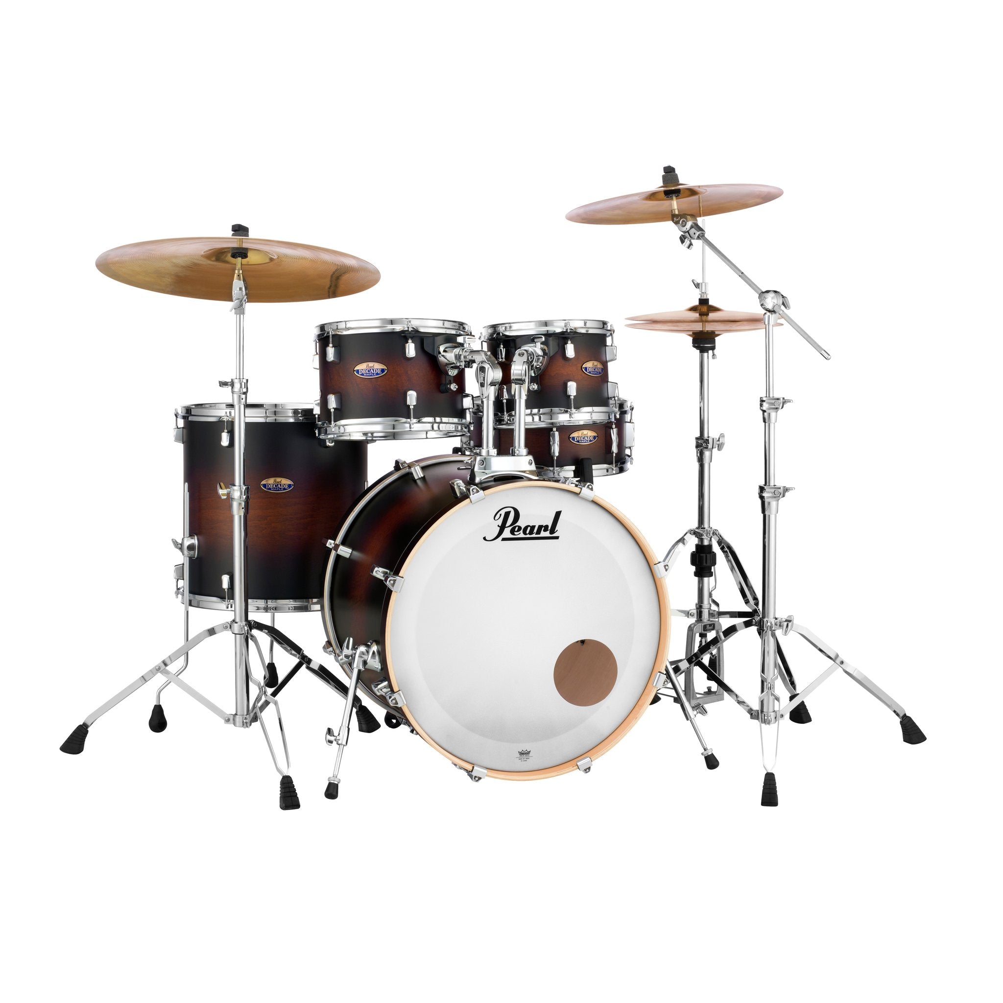 Pearl Decade Maple 5-piece Drum Set Shell Pack - 20" Bass Drum - Satin Brown Burst - Image 1