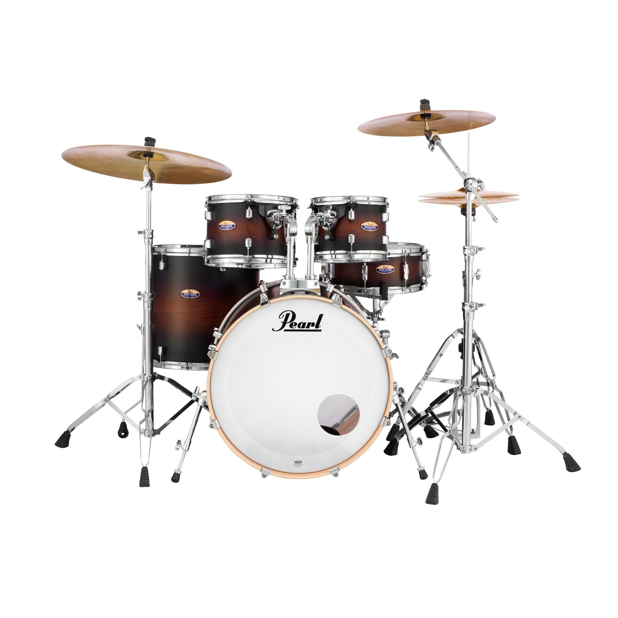 Pearl Decade Maple 5-piece Drum Set Shell Pack - 22" Bass Drum - Satin Brown Burst - Image 2