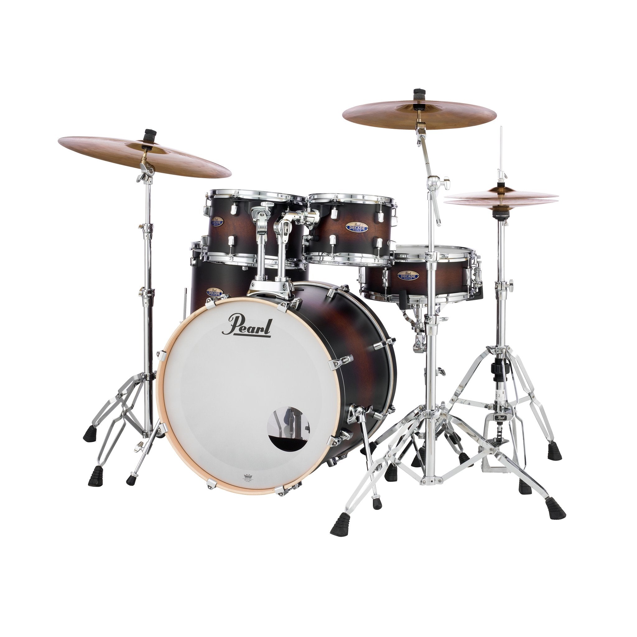 Pearl Decade Maple 5-piece Drum Set Shell Pack - 22" Bass Drum - Satin Brown Burst - Image 4