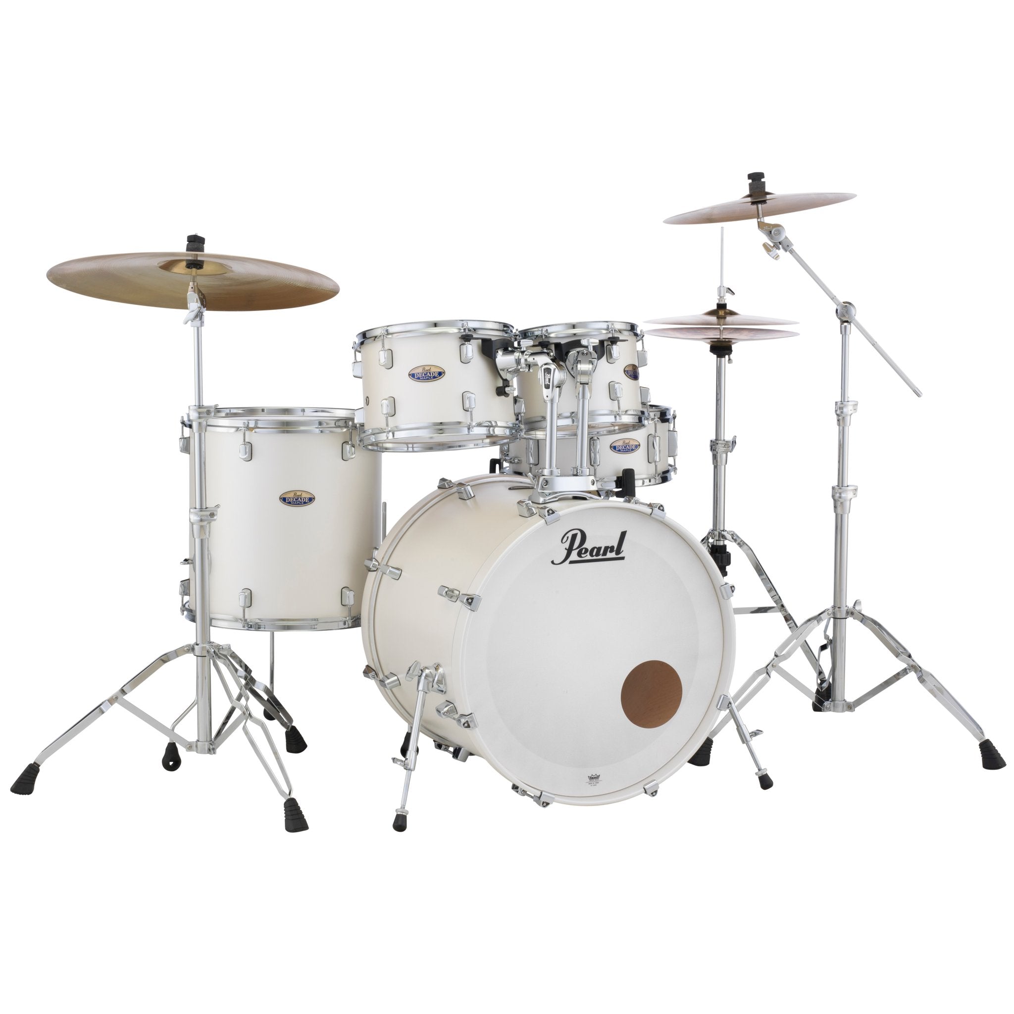 Pearl Decade Maple 5-piece Drum Set Shell Pack - 22" Bass Drum - White Satin Pearl - Image 2