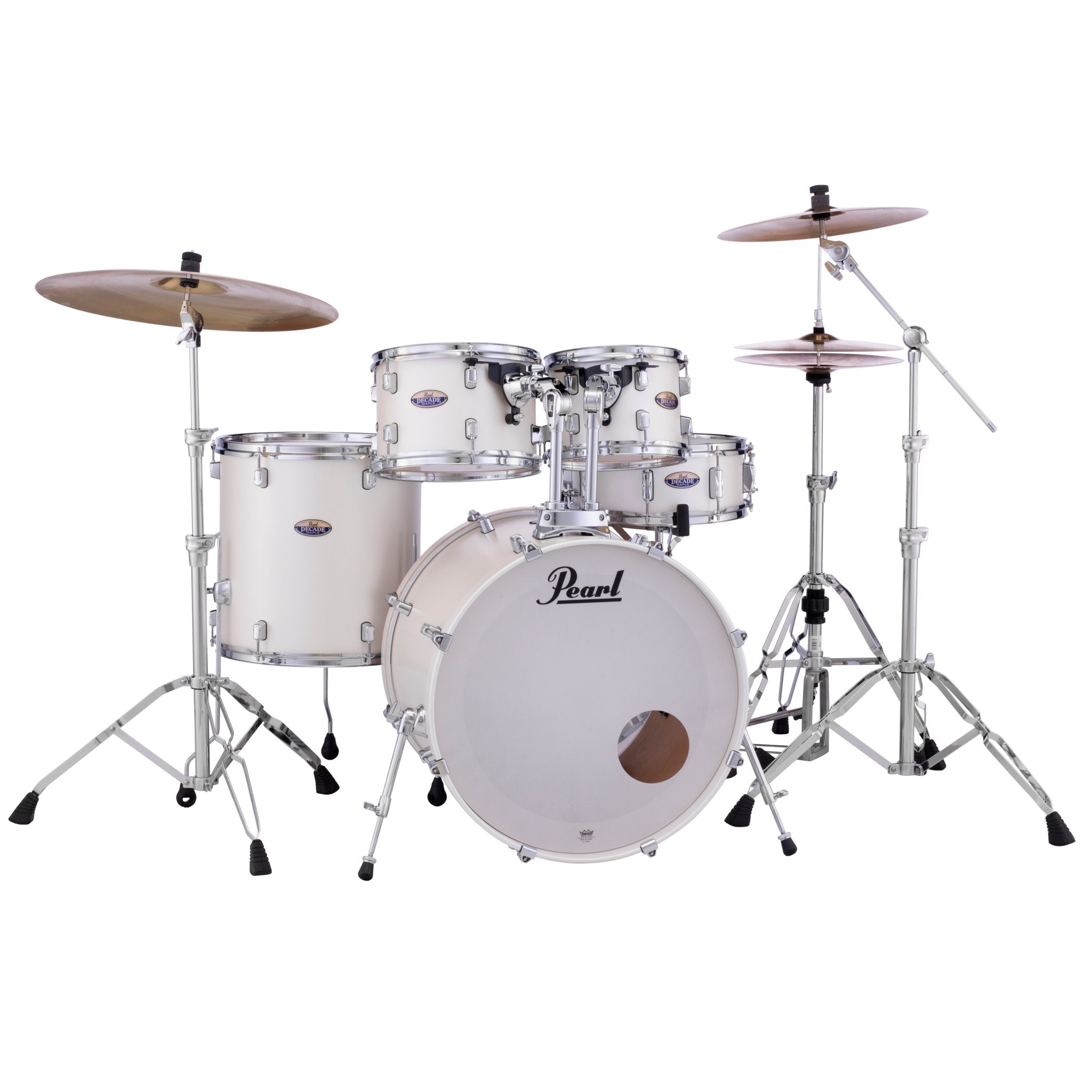 Pearl Decade Maple 5-piece Drum Set Shell Pack - 22" Bass Drum - White Satin Pearl - Image 1
