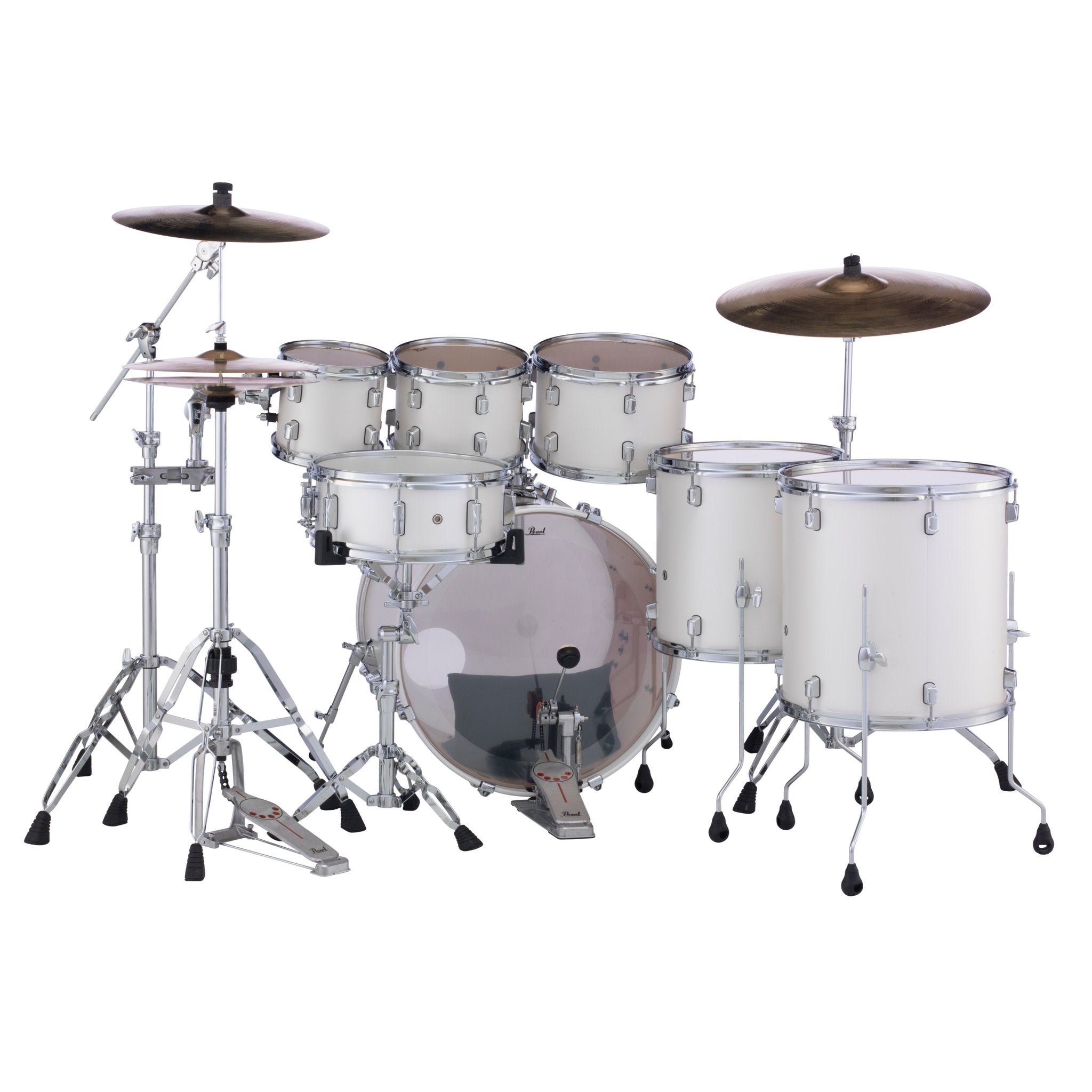 Pearl Decade Maple 7-piece Drum Set Shell Pack - 22" Bass Drum - White Satin Pearl - Image 3