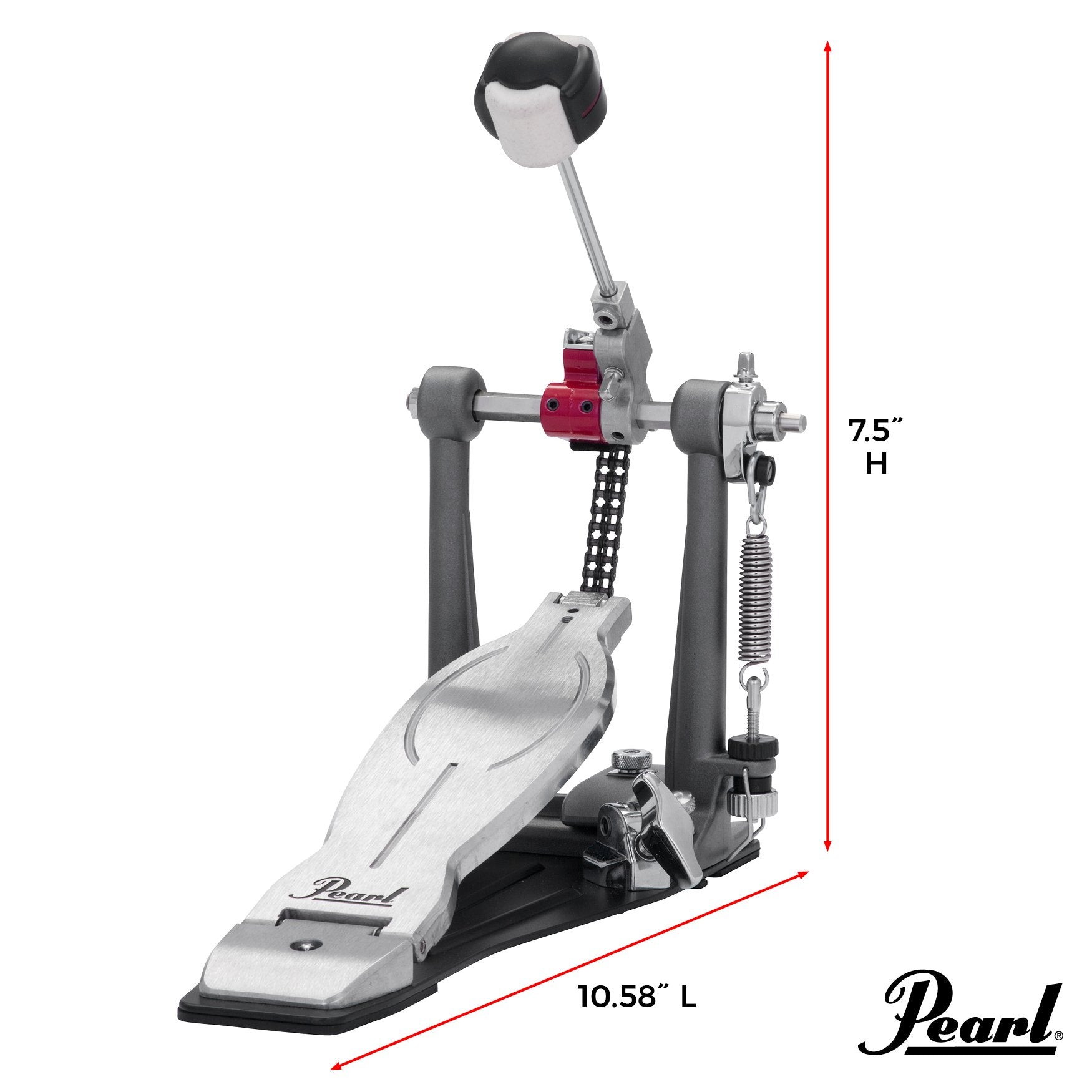 Pearl Eliminator Solo Bass Drum Pedal - Red Cam - Image 8