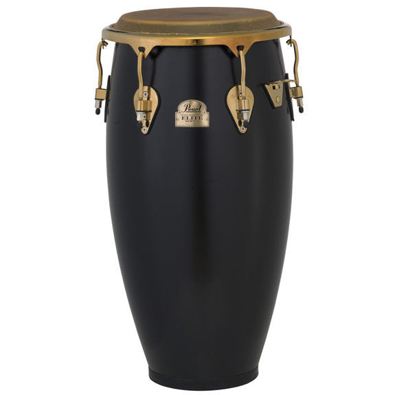 Pearl Elite Series 11.75" Thai Oak Conga Satin Black with Gold Hardware