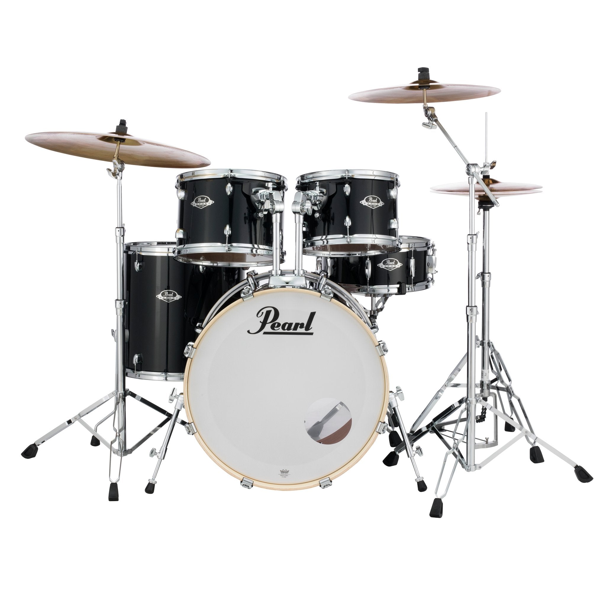 Pearl EXX Export Standard 5-piece Drum Set with Hardware - 22" Bass Drum - Jet Black - Image 4