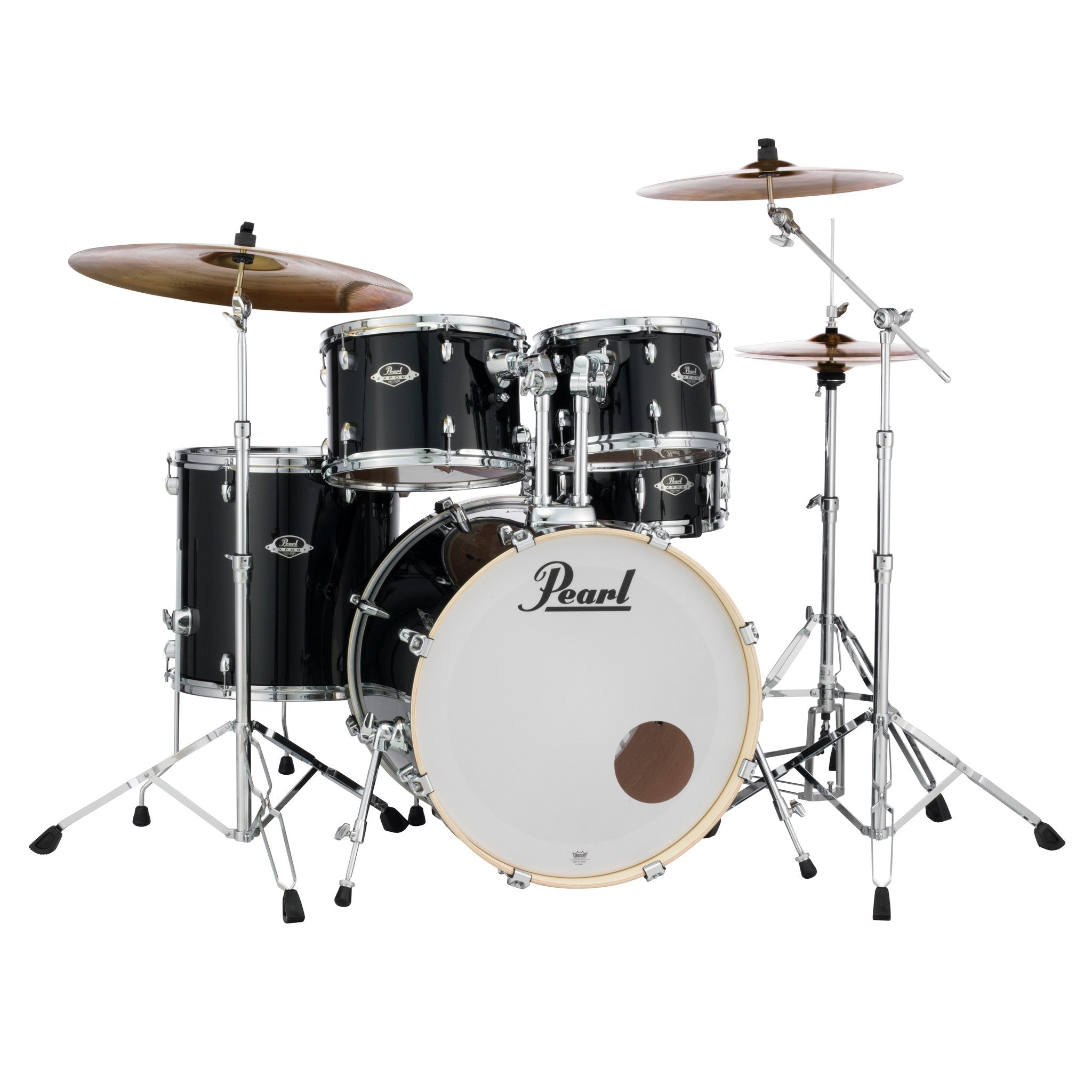 Pearl EXX Export Standard 5-piece Drum Set with Hardware - 22" Bass Drum - Jet Black - Image 1