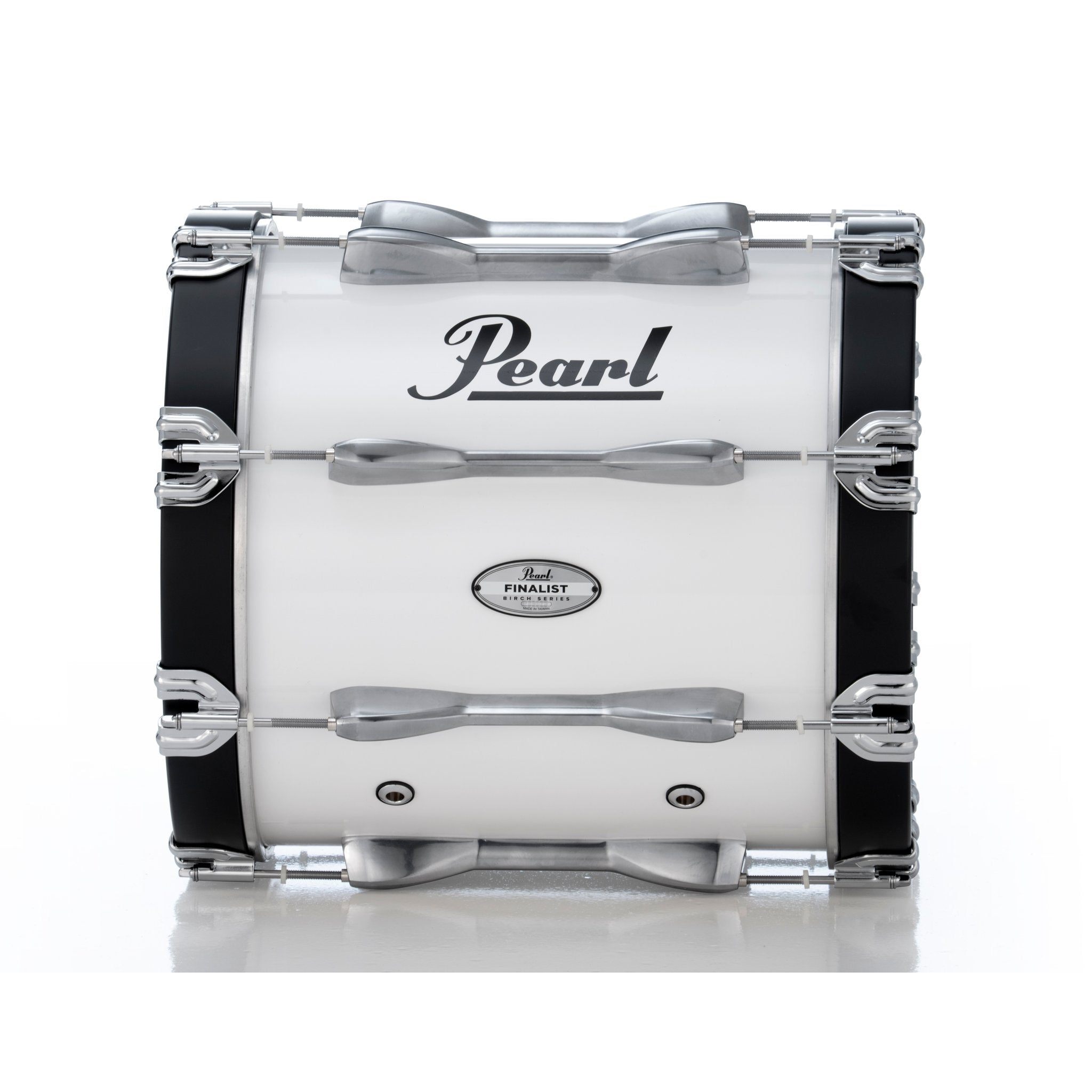 Pearl Finalist Birch Marching Bass Drum - 14" x 14" - Pure White - Image 2