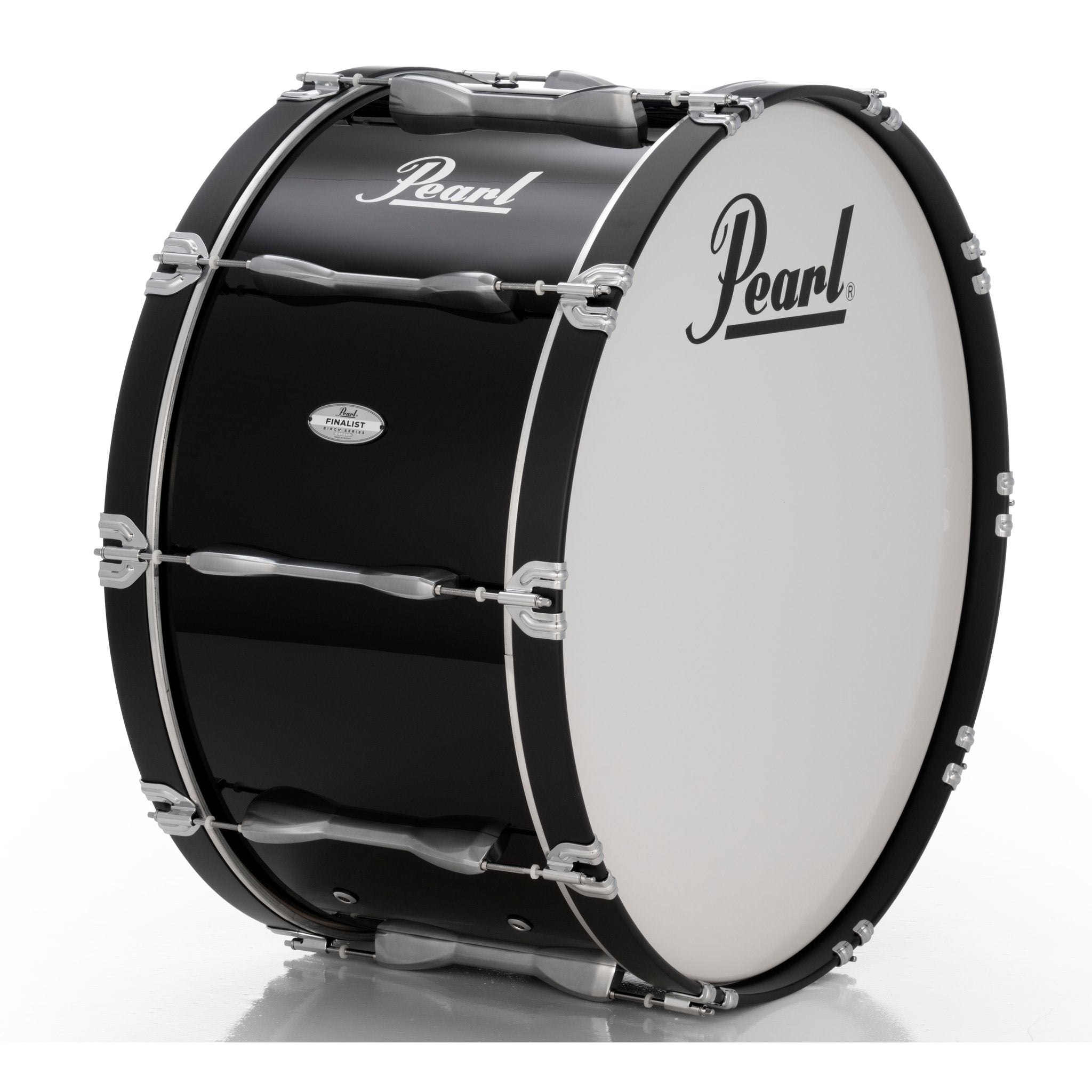 Pearl Finalist Birch Marching Bass Drum - 28" x 14" - Midnight Black - Image 1