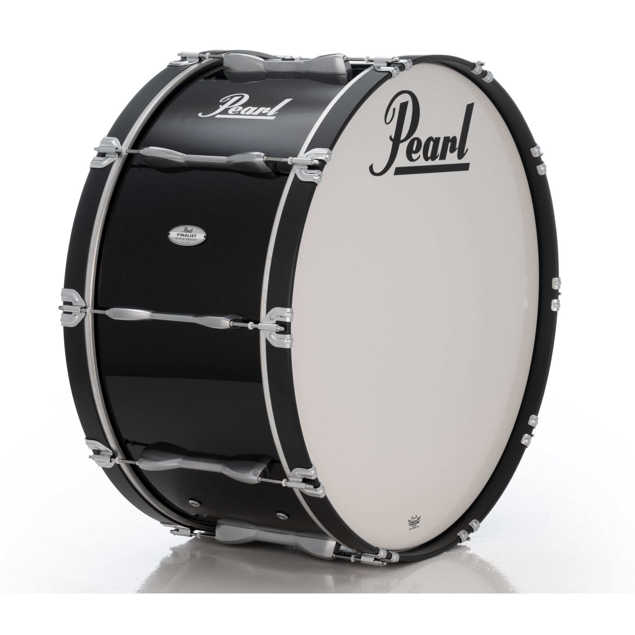 Pearl Finalist Birch Marching Bass Drum - 30" x 14" - Midnight Black - Image 1