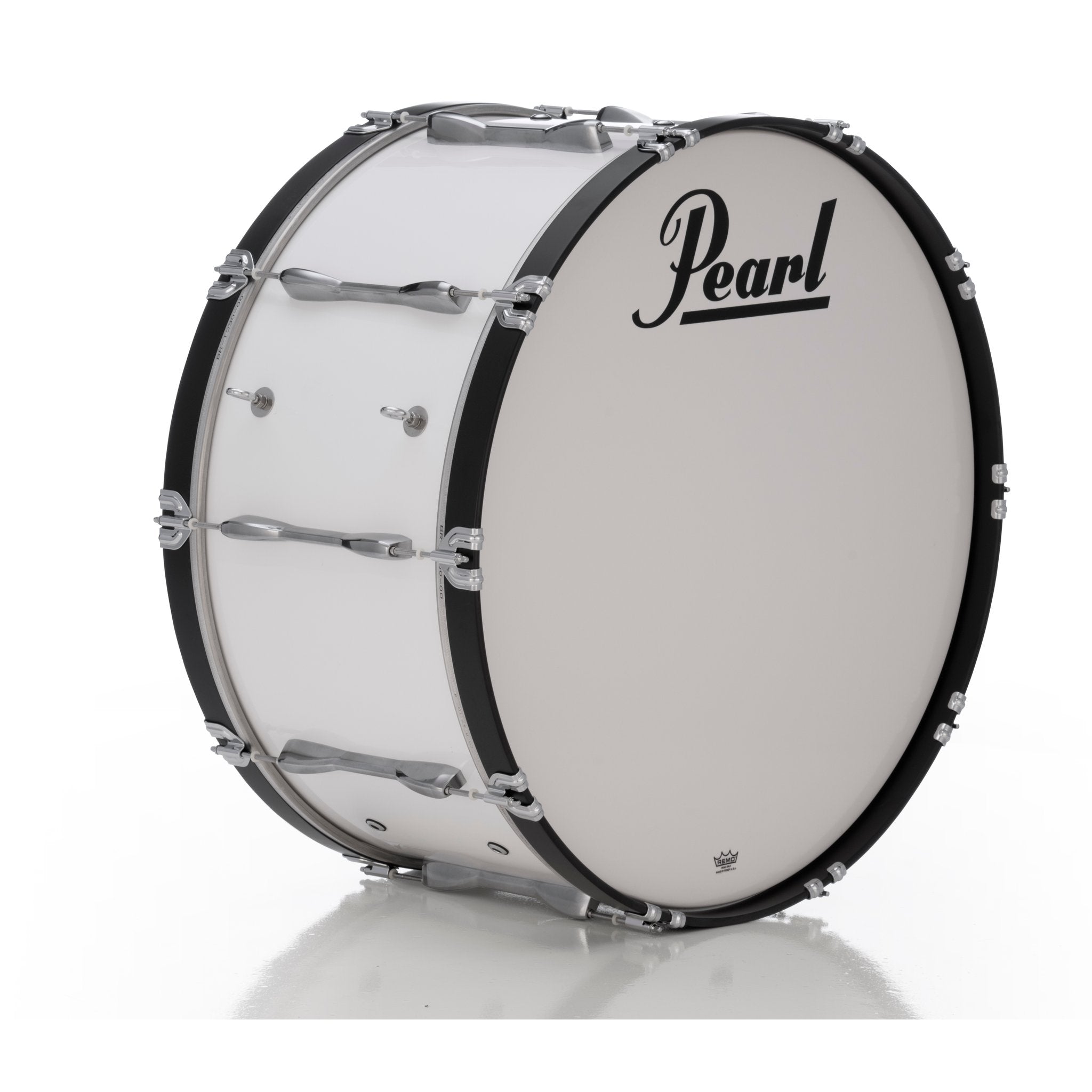 Pearl Finalist Birch Marching Bass Drum - 30" x 14" - Pure White - Image 1