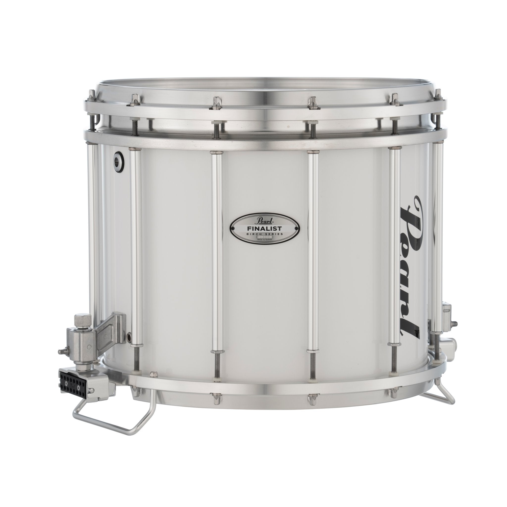 Pearl Finalist Birch Marching Snare Drum - 14" x 12" - Pure White - Image 1