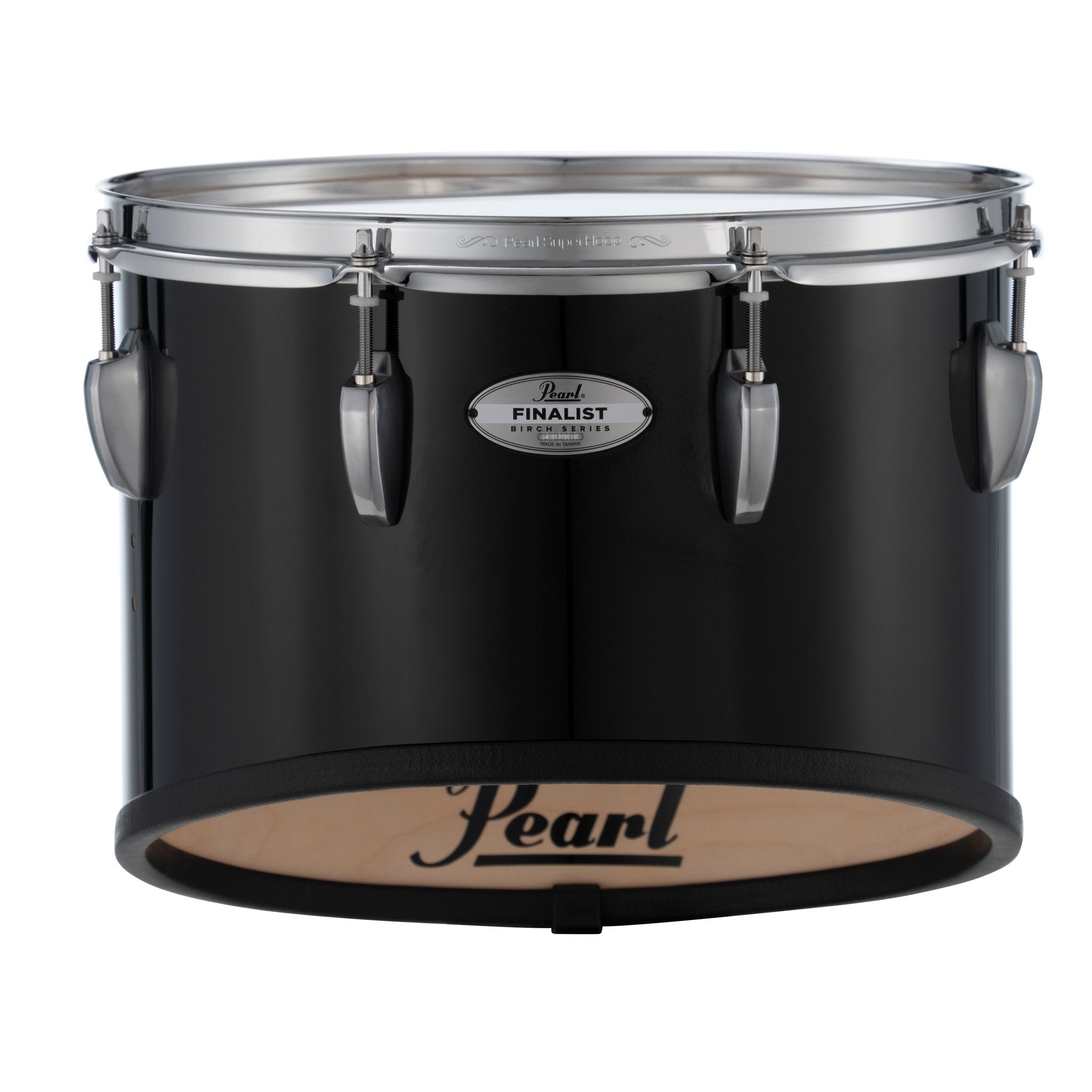 Pearl Finalist Birch Marching Tenor Drum - 14" - Midnight Black - With Mounts for CXS-2 - Image 1