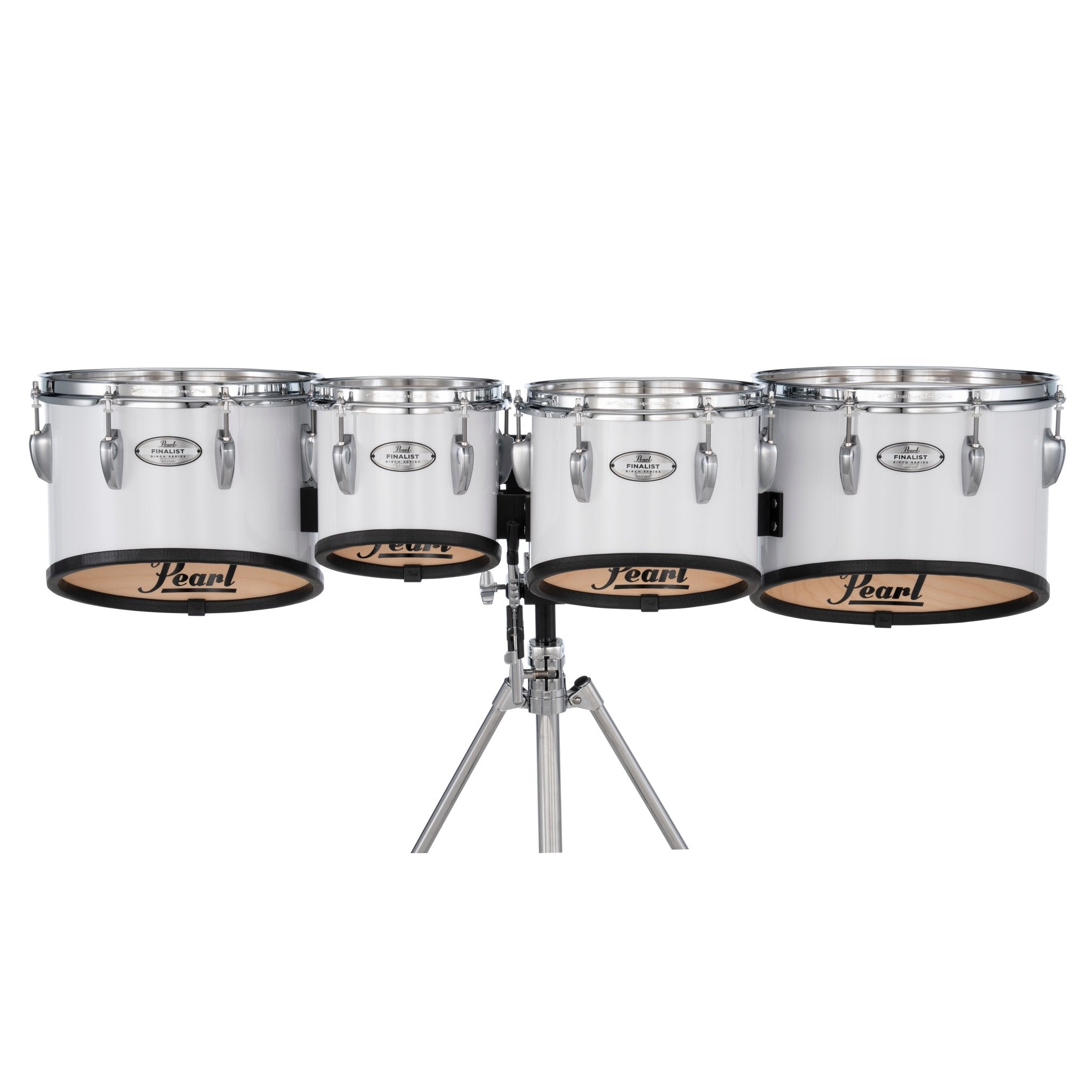 Pearl Finalist Birch Quad Marching Tenor Set - 8"/10"/12"/13" - Pure White - Image 1