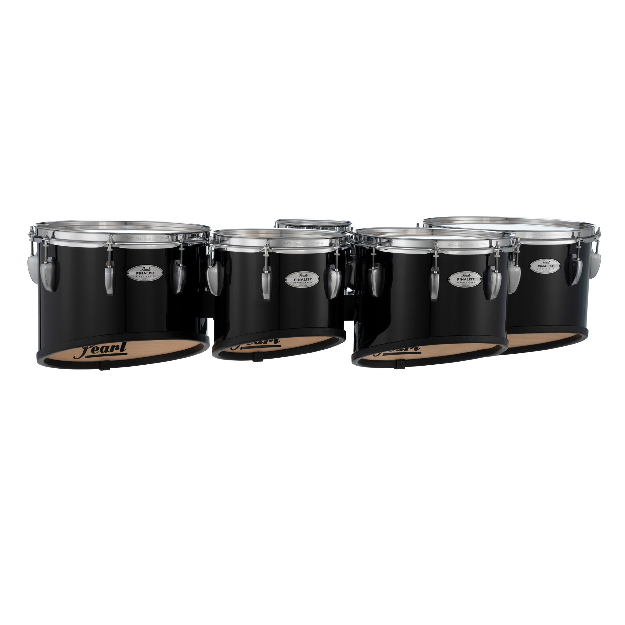 Pearl Finalist Birch Quint Marching Tenor Set - 6"/10"/12"/13"/14" - Midnight Black - Image 4