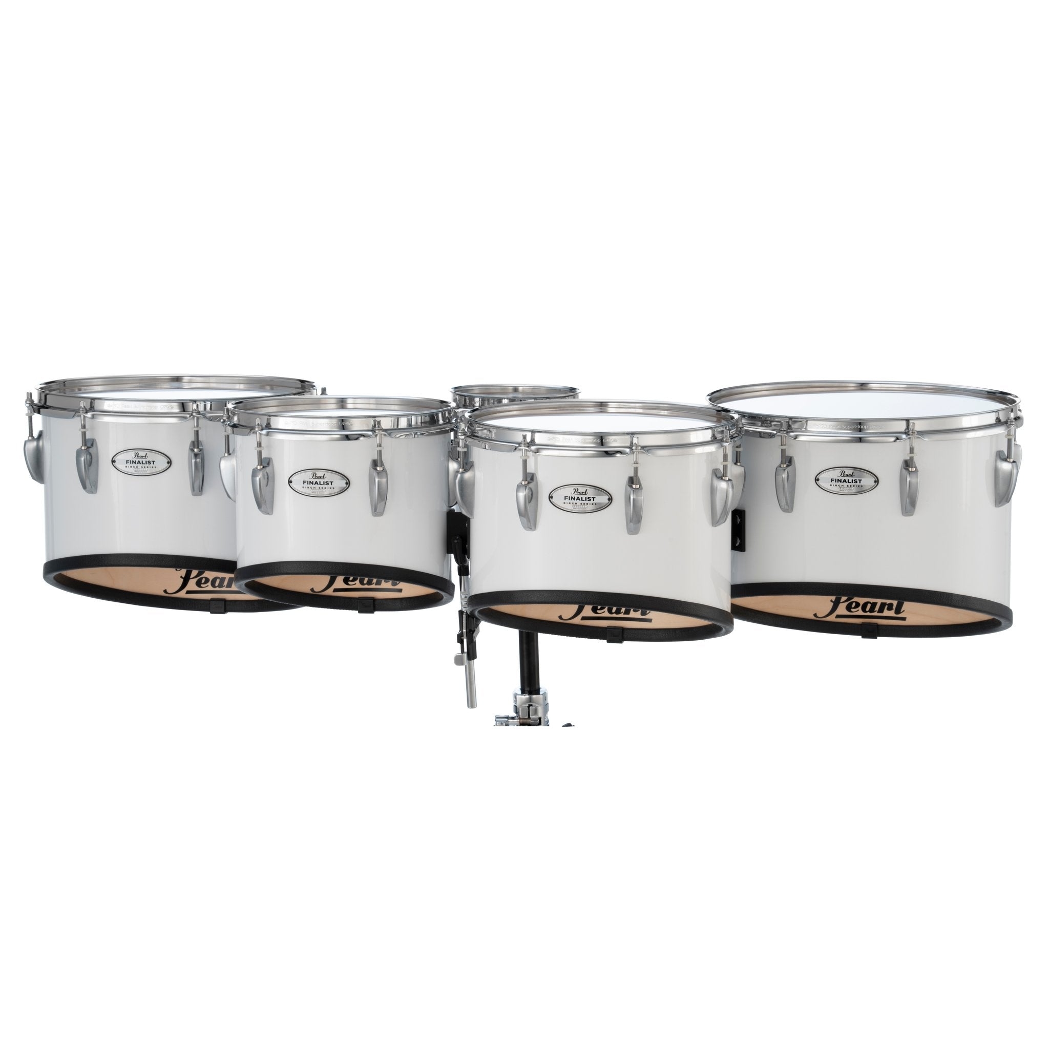 Pearl Finalist Birch Quint Marching Tenor Set - 6"/10"/12"/13"/14" - Pure White - Image 2