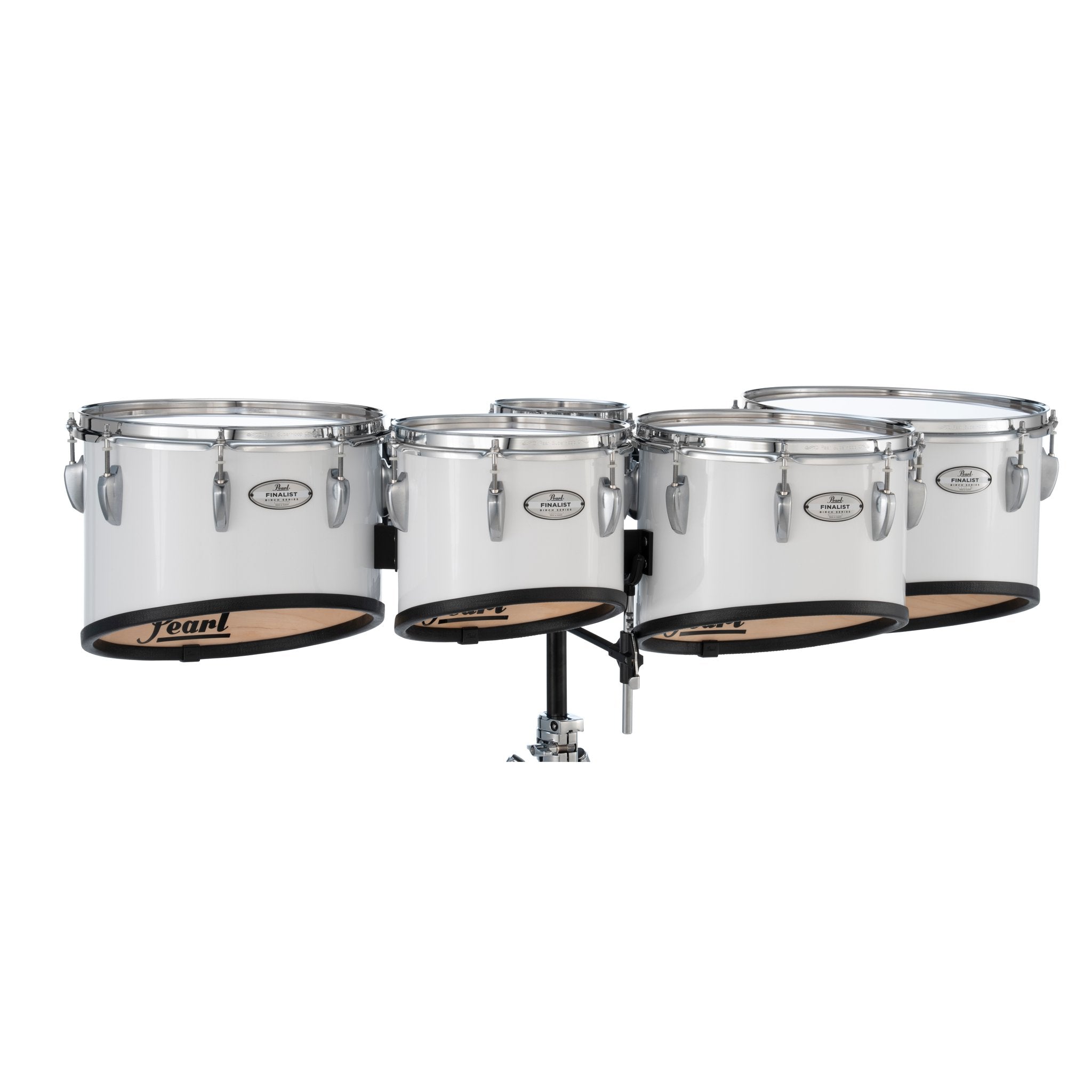 Pearl Finalist Birch Quint Marching Tenor Set - 6"/10"/12"/13"/14" - Pure White - Image 3