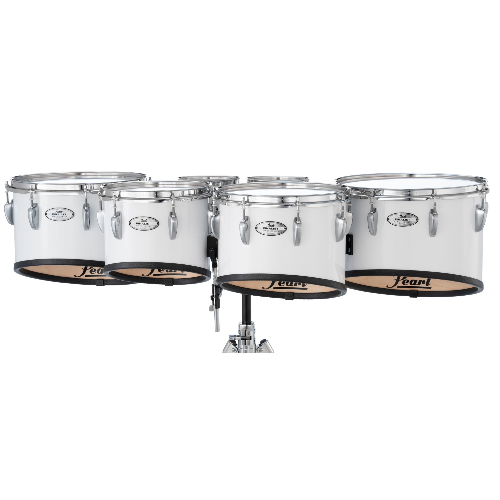 Pearl Finalist Birch Sextet Marching Tenor Set - 6"/6"/10"/12"/13"/14" - Pure White - Image 1