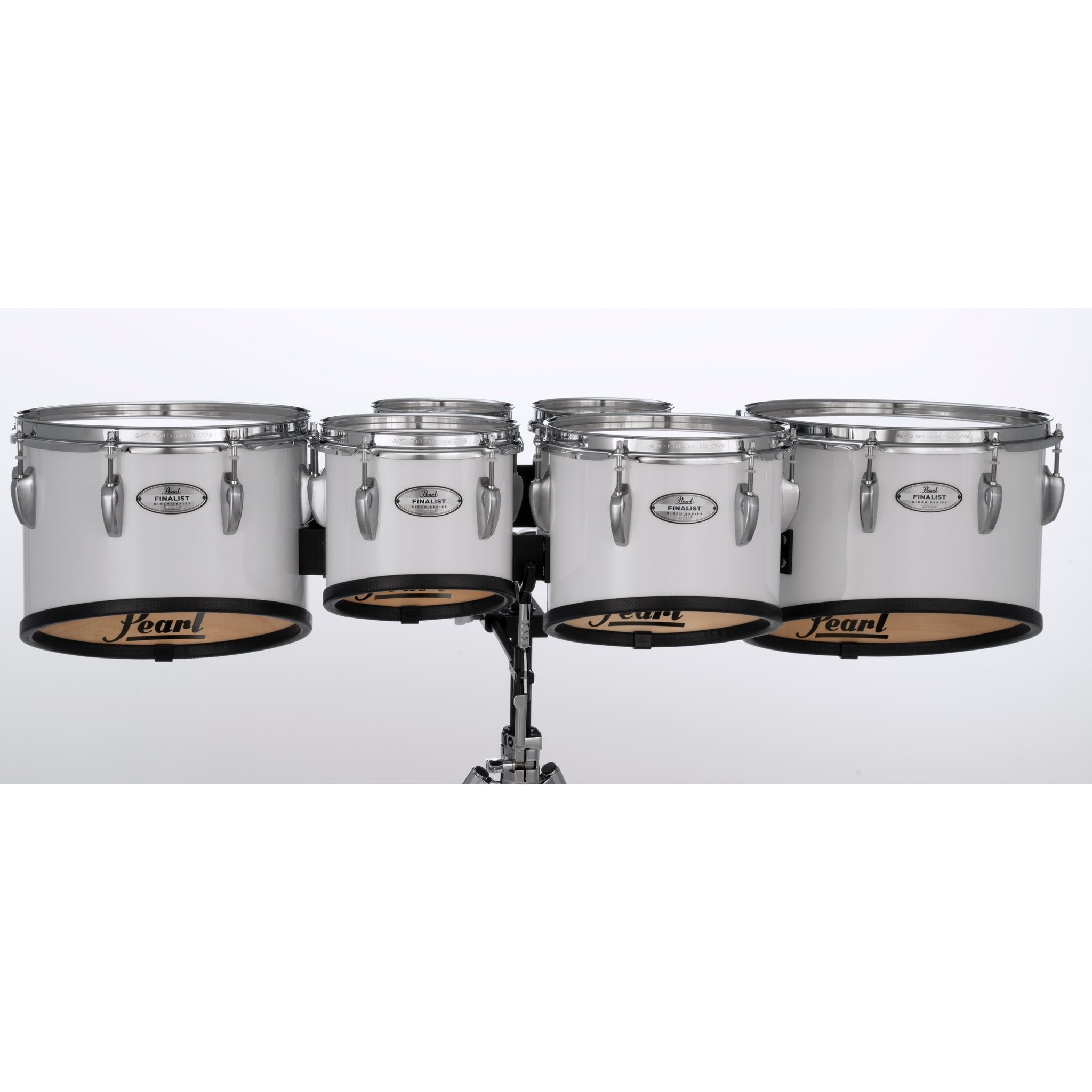 Pearl Finalist Birch Sextet Marching Tenor Set - 6"/6"/8"/10"/12"/13" - Pure White - Image 1