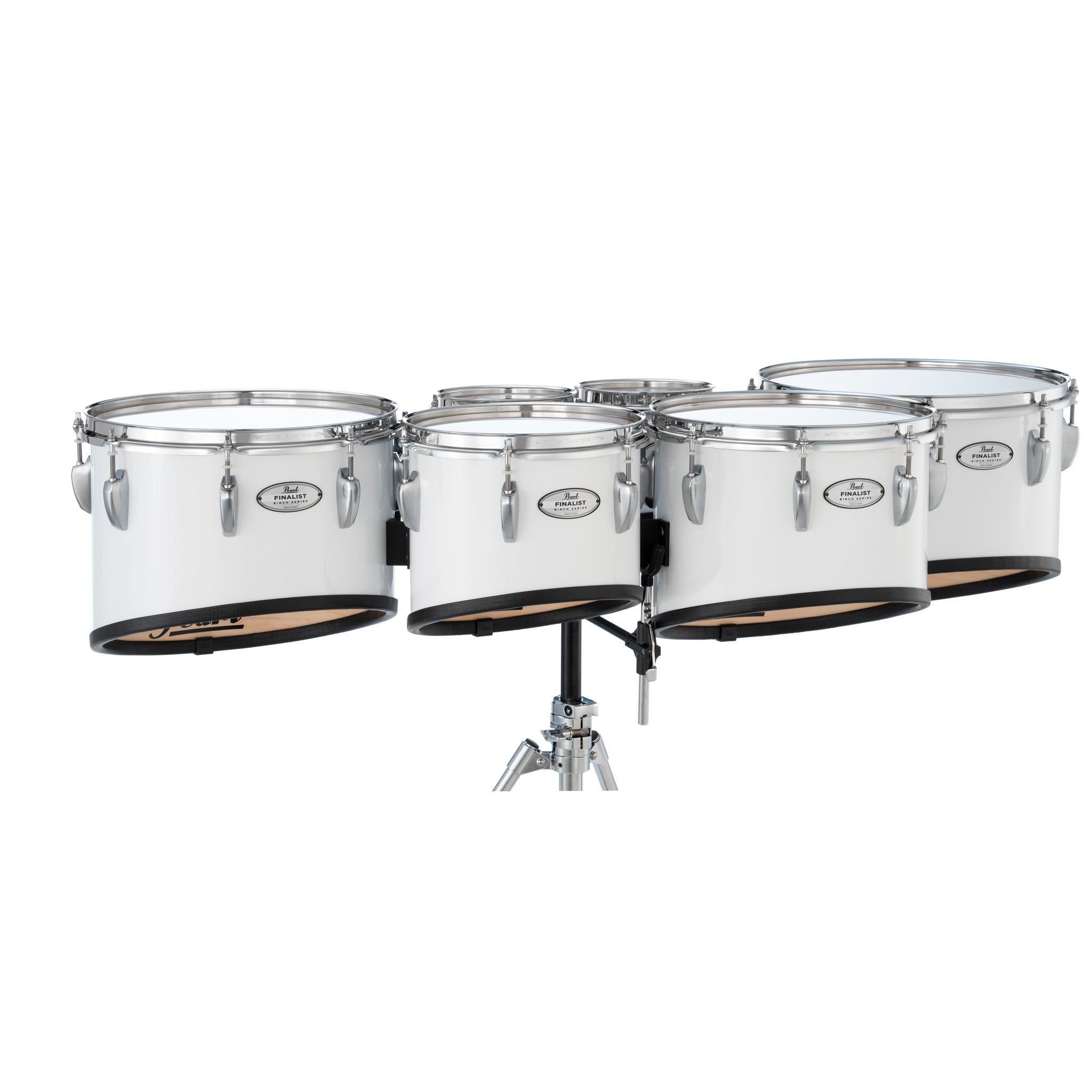 Pearl Finalist Birch Sextet Marching Tenor Set - 6"/8"/10"/12"/13"/14" - Pure White - Image 2