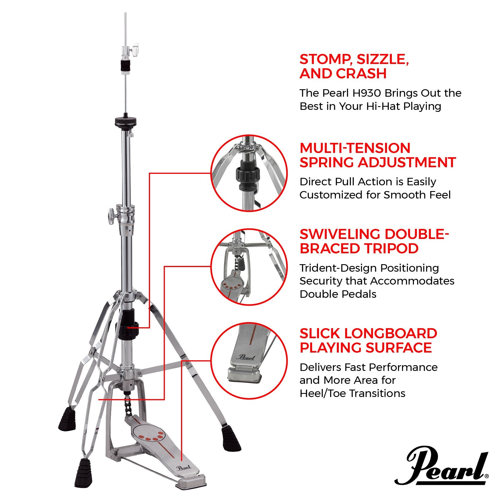 Pearl H930 Demonator Hi-Hat Stand - Image 2