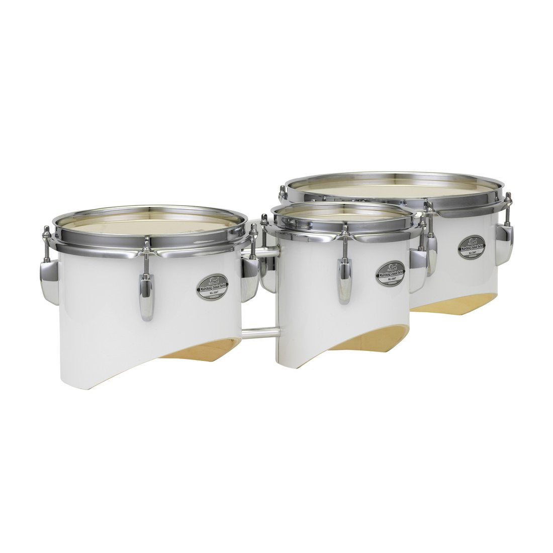 Pearl Junior Marching Tenor Trio With Carrier - White - Image 3