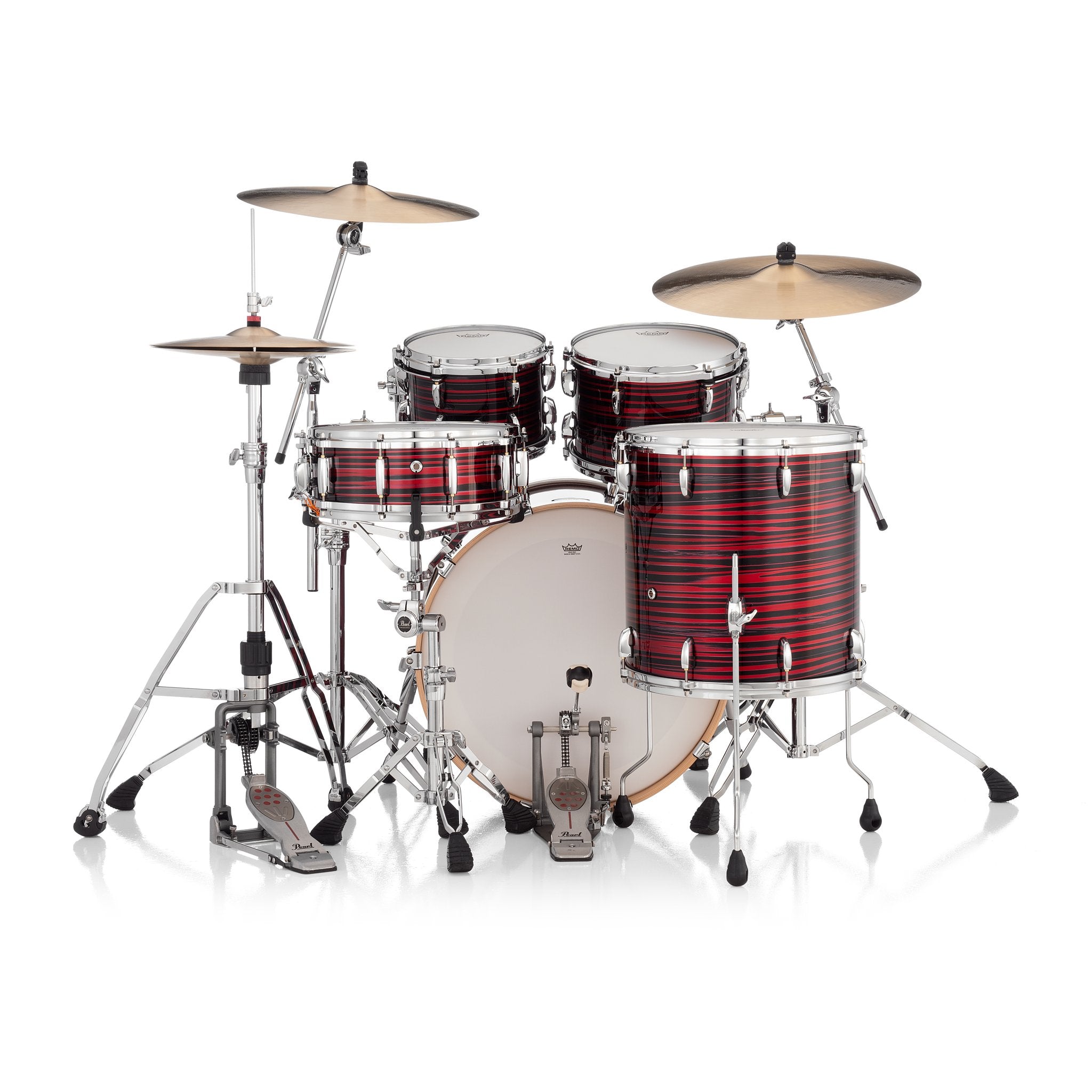 Pearl Masters Maple 4-pc. Shell Pack with Gyrolock-L Tom Mount - Red Oyster Swirl - Image 5