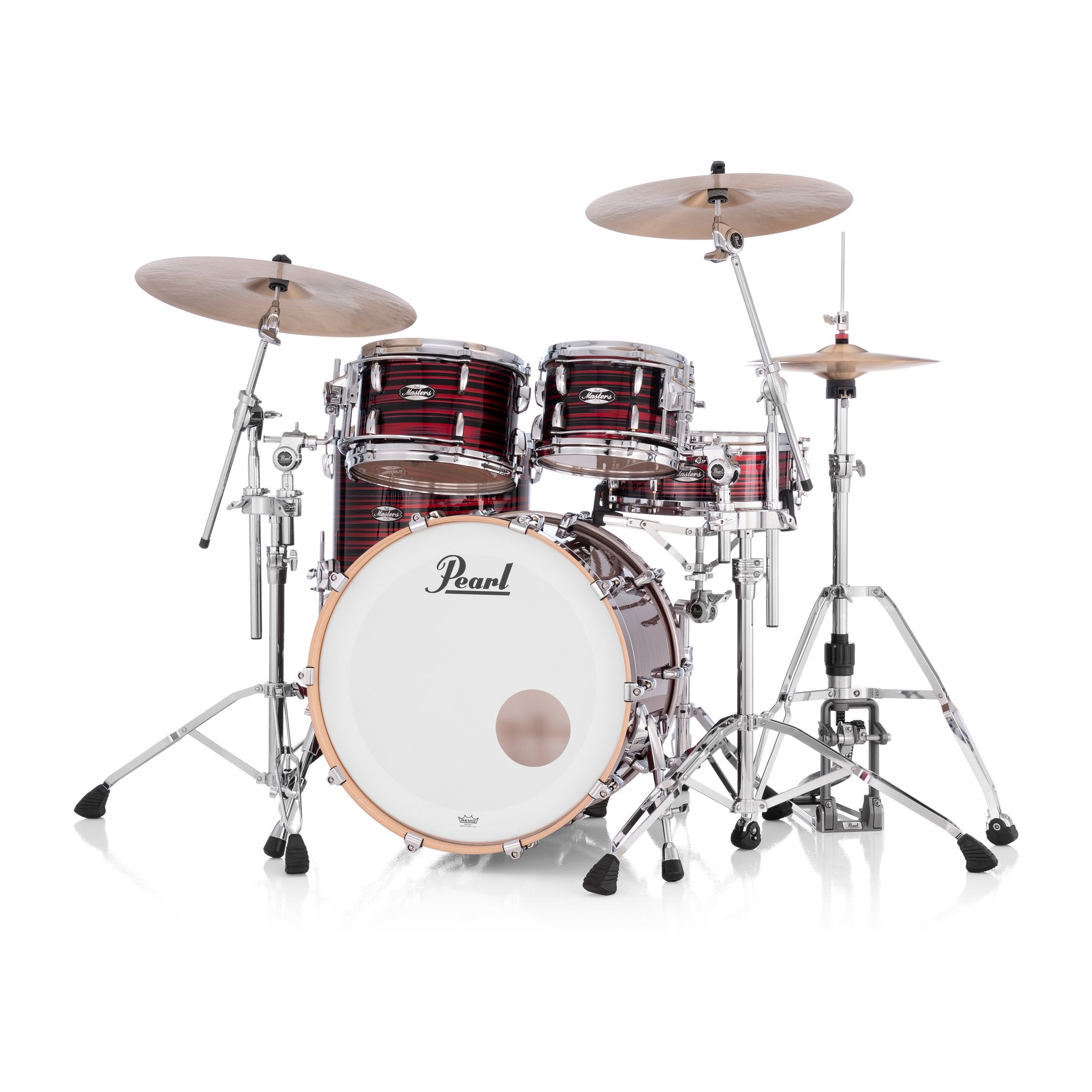 Pearl Masters Maple 4-pc. Shell Pack with Gyrolock-L Tom Mount - Red Oyster Swirl - Image 9