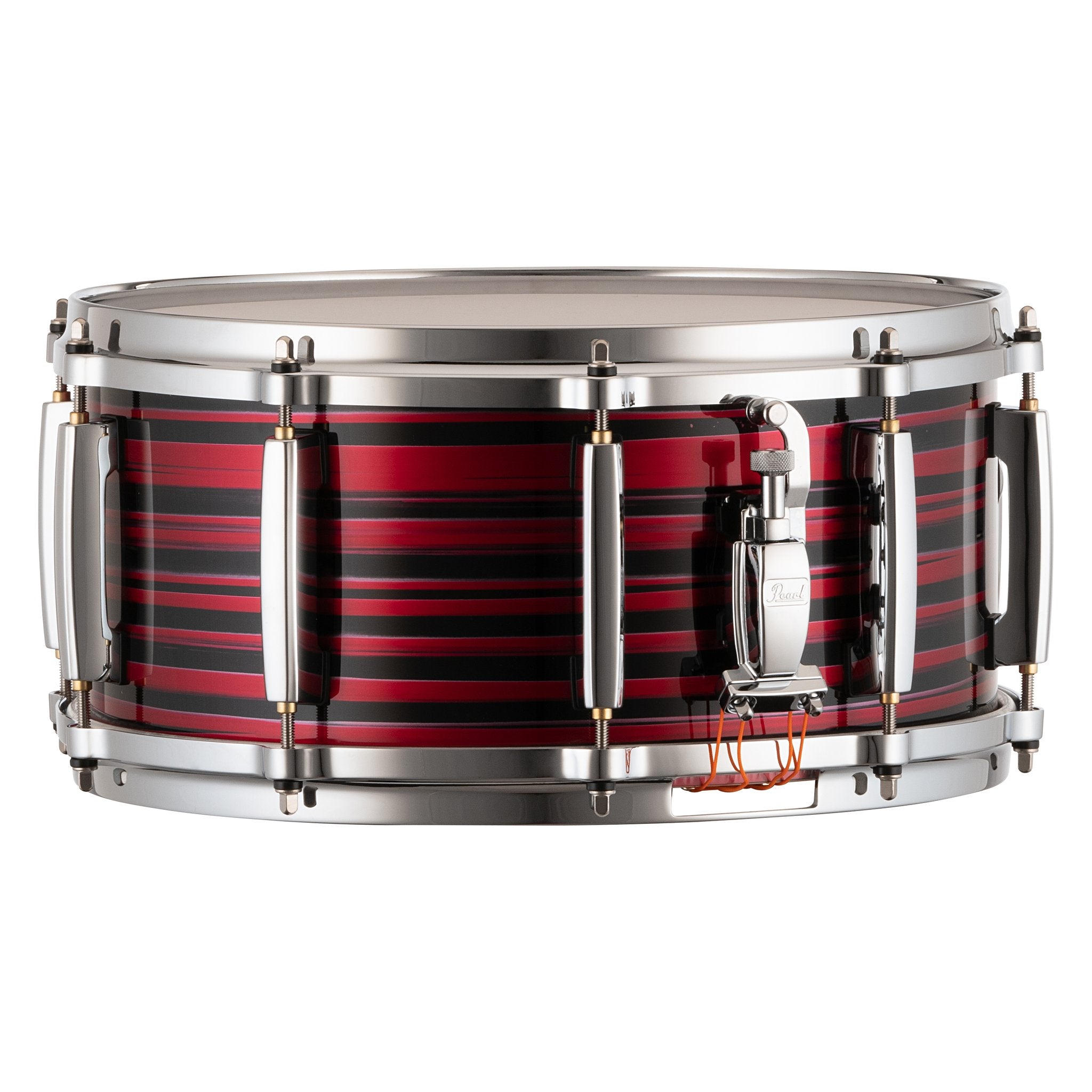 Pearl Masters Maple Snare Drum - 14" x 6.5" - Red Oyster Swirl - Image 2