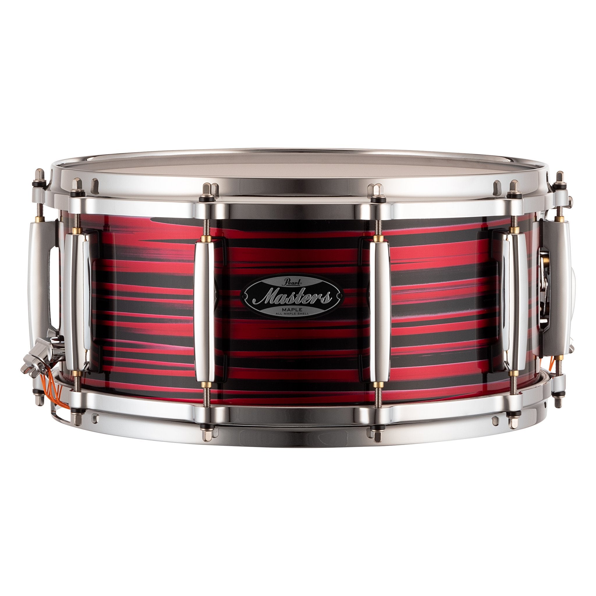 Pearl Masters Maple Snare Drum - 14" x 6.5" - Red Oyster Swirl - Image 1