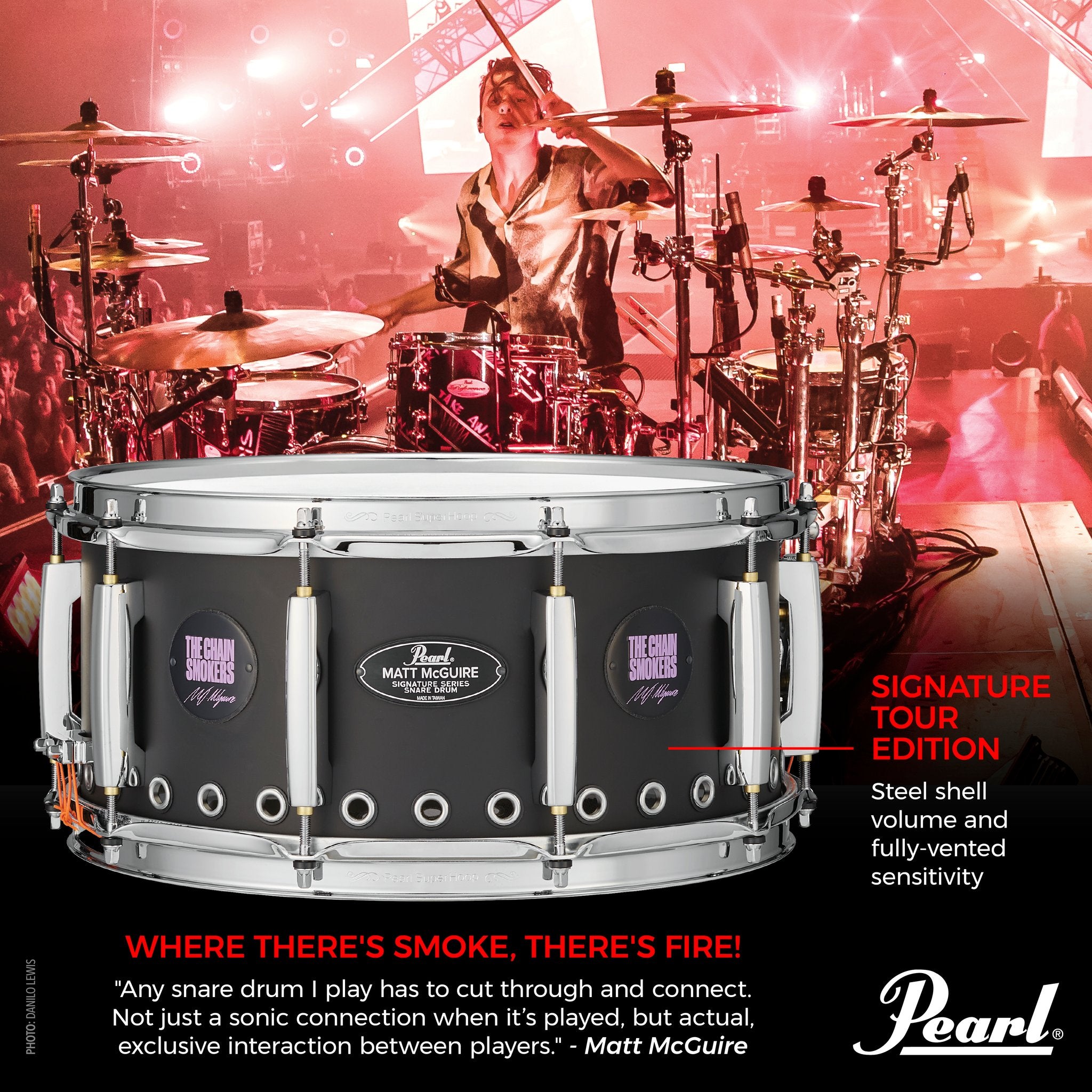 Pearl Matt McGuire Signature Snare Drum - 14x6.5 - Image 7
