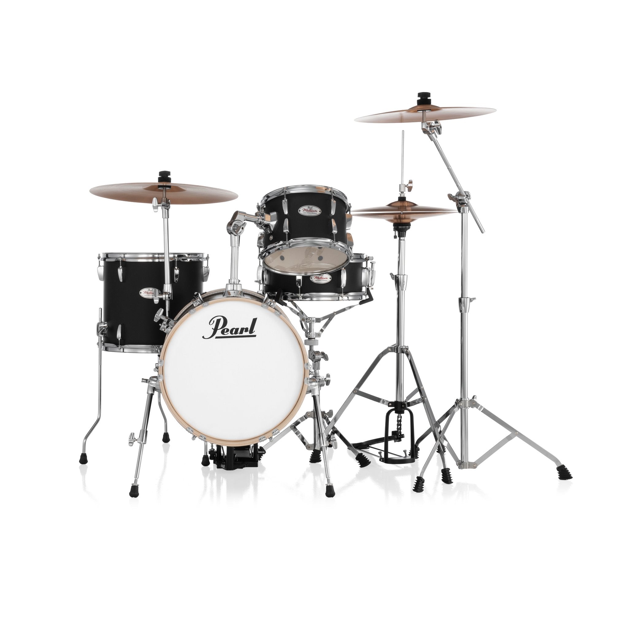 Pearl Midtown Black Drum Set Front View