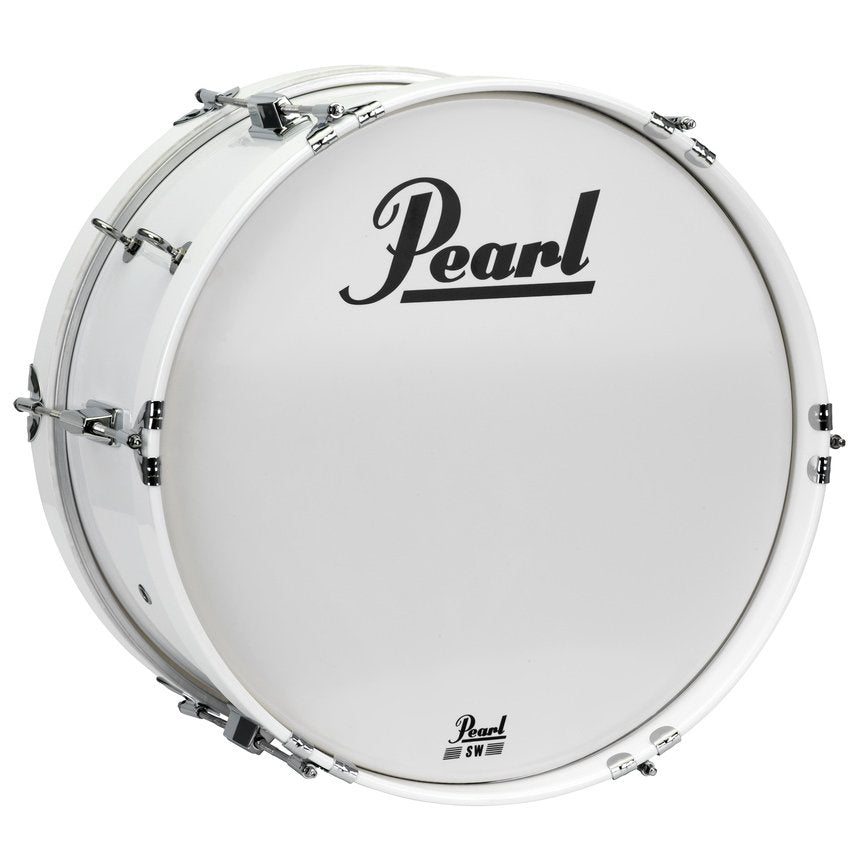 16x8 Pearl Junior Marching Bass Drum with Carrier - White mjb1808cxn33
