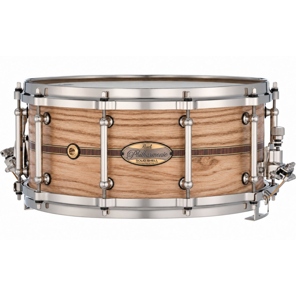 Pearl Philharmonic Solid Shell Ash Concert Snare Drum 14x6.5 Fully Rounded Bearing Edges Kingwood Center Inlay PHSA1465R/N1001
