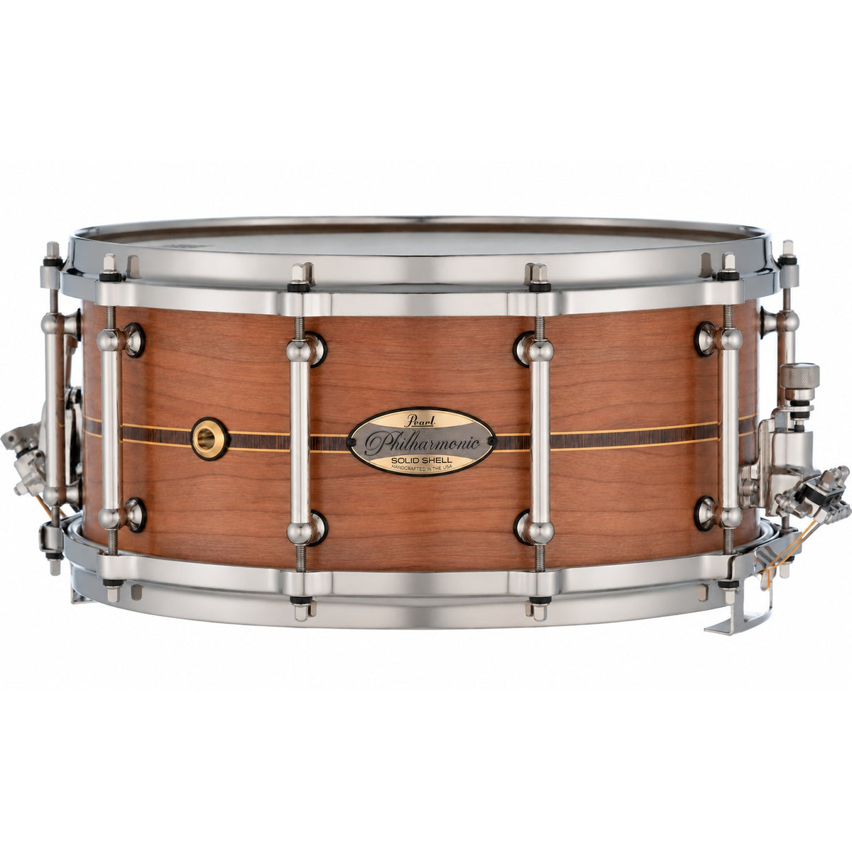 Pearl Philharmonic Solid Shell Cherry Concert Snare Drum 45 Degree Bearing Edges, Kingwood Center Inlay PHSC1465/N1001