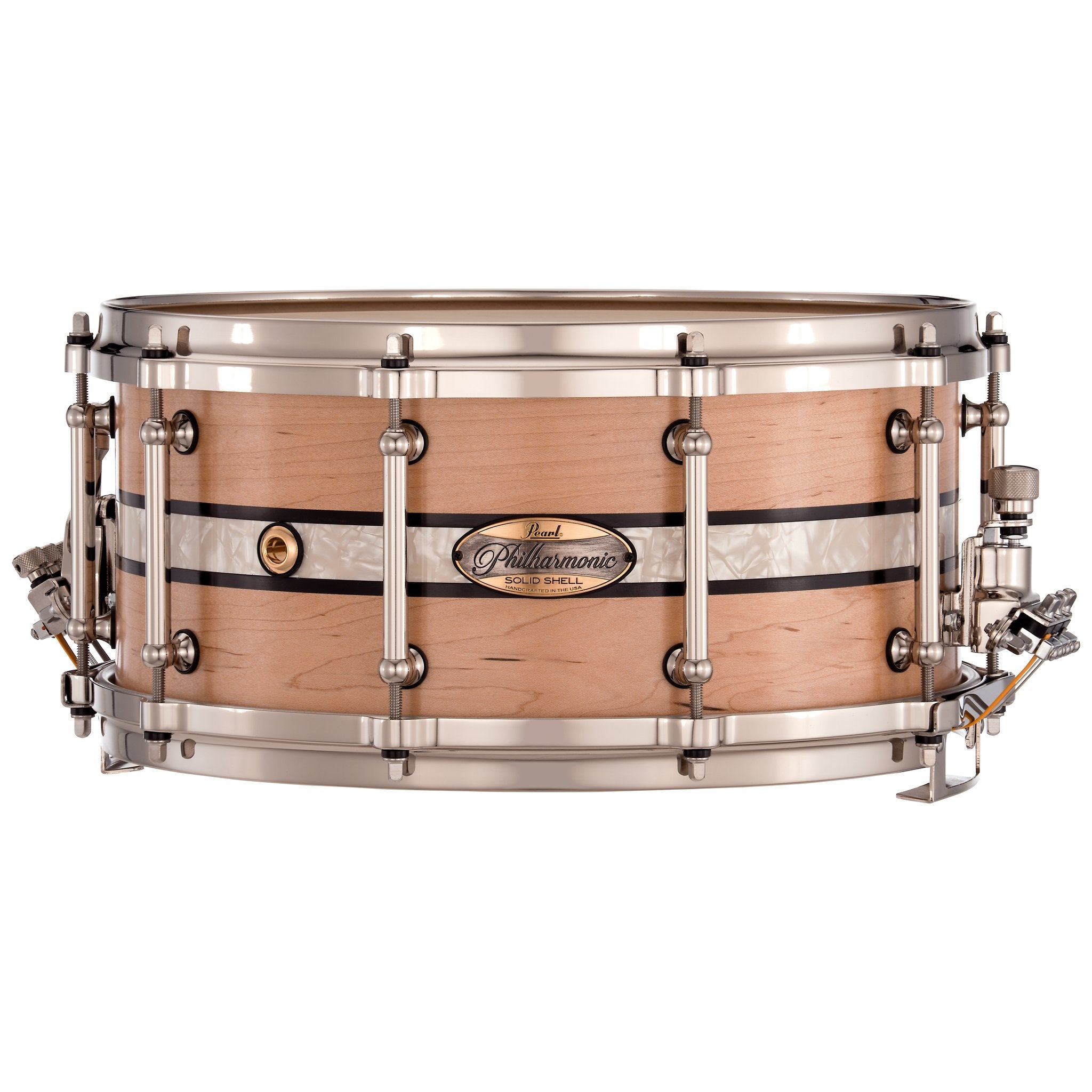 Pearl Philharmonic Solid Shell Maple Concert Snare Drum - 14" x 6.5" - Fully-Rounded Bearing Edges - Duoband Ebony Marine Inlay - Image 1