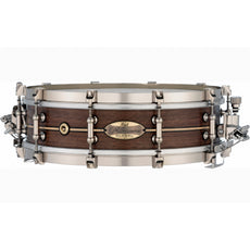 Pearl Philharmonic Solid Shell Walnut Concert Snare Drum 14x4 Fully Rounded Bearing Edges Boxwood-Rose Single Inlay PHSW1440R/N1006