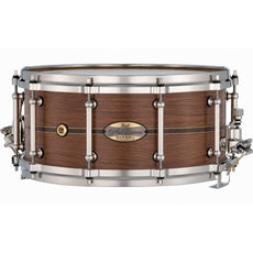 Pearl Philharmonic Walnut Solid Shell Concert Snare Drum 14x6.5 Fully Rounded Bearing Edges Kingwood Center Inlay PHSW1465R/N1001