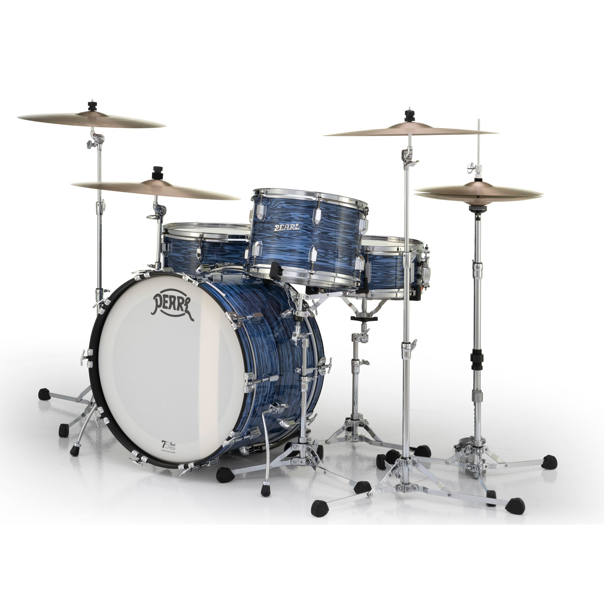 Pearl President Series Deluxe 3-piece Drum Set Shell Pack - 22" Bass Drum - Ocean Ripple - Image 2