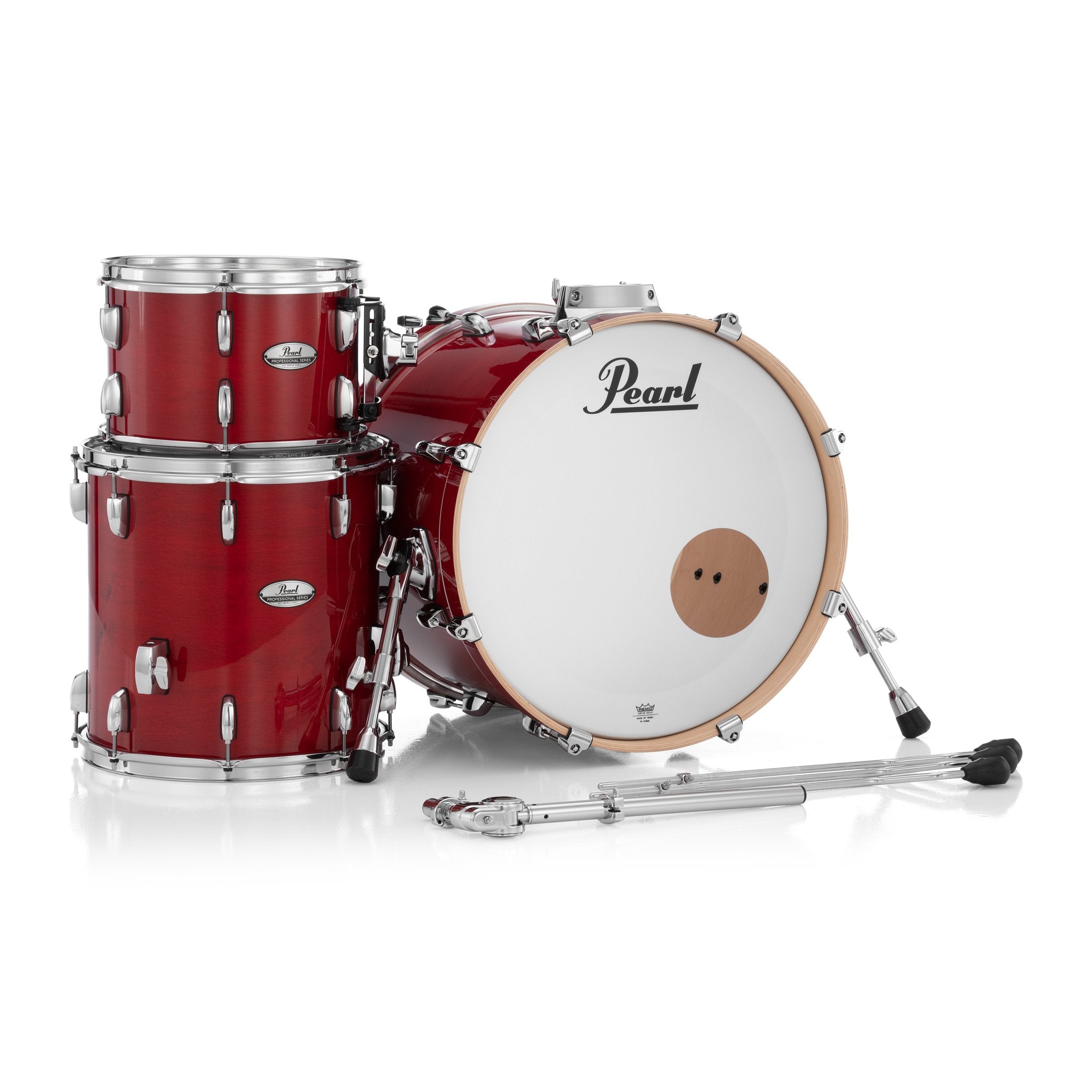 Pearl Professional 3-piece Maple Drum Set Shell Pack - 20" Bass Drum - Sequoia Red - Image 4
