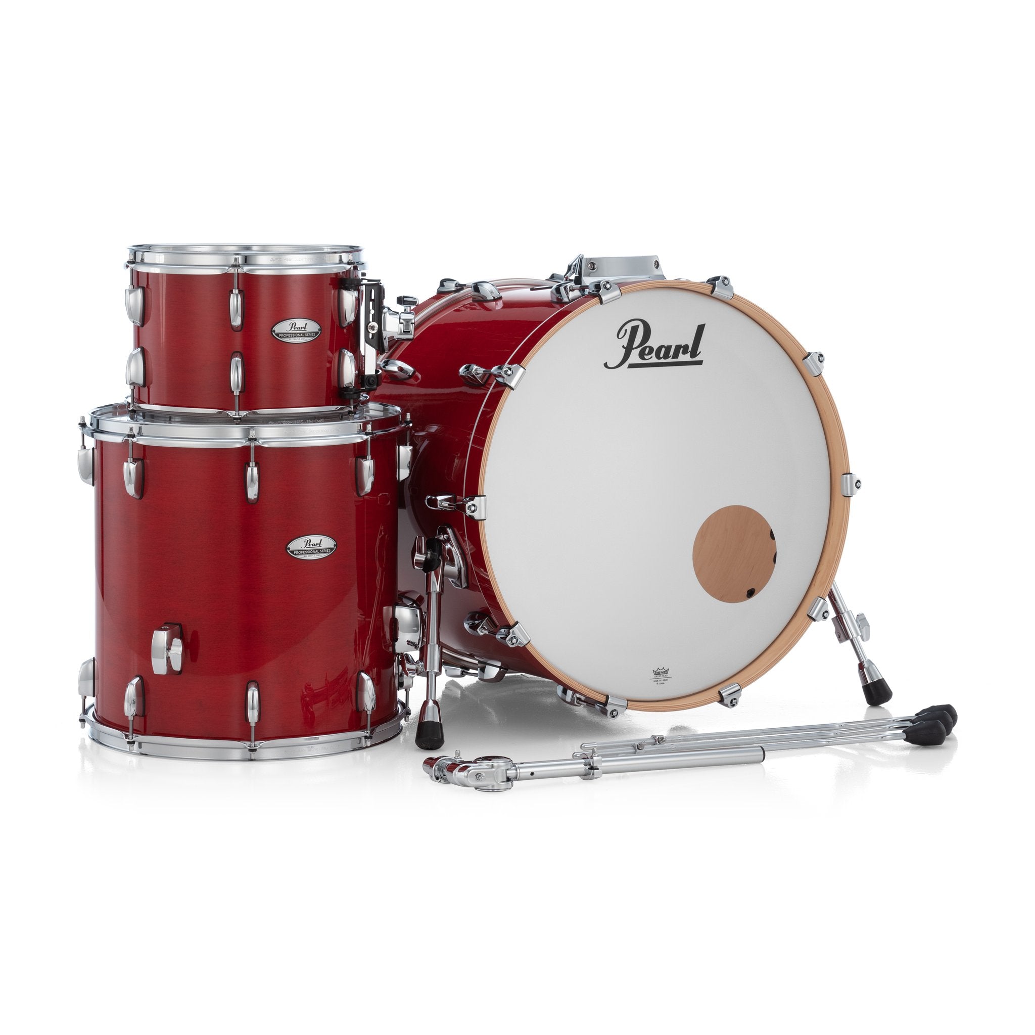 Pearl Professional 3-piece Maple Drum Set Shell Pack - 22" Bass Drum - Sequoia Red - Image 10
