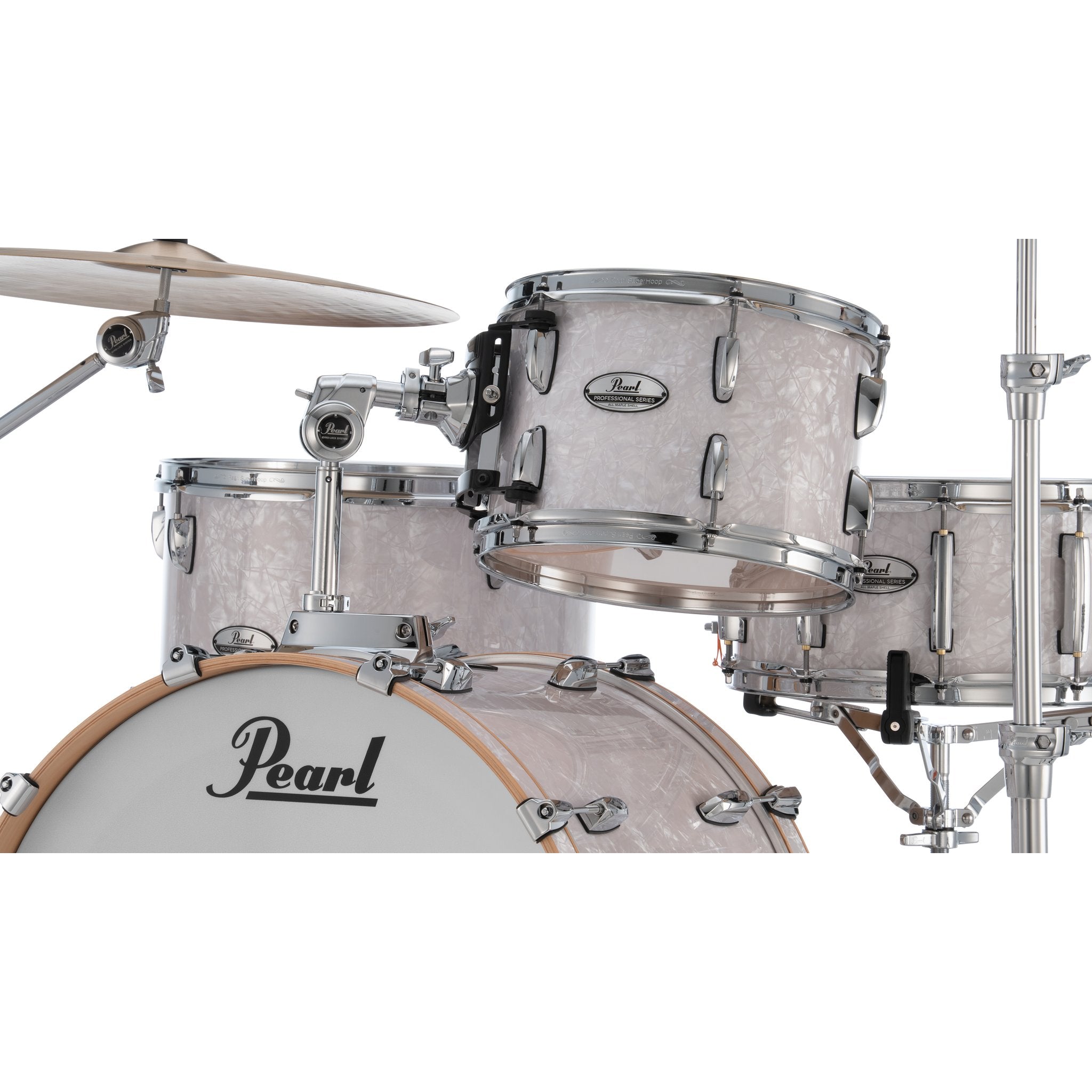 Pearl Professional 3-piece Maple Drum Set Shell Pack - 22" Bass Drum - White Marine Pearl - Image 3